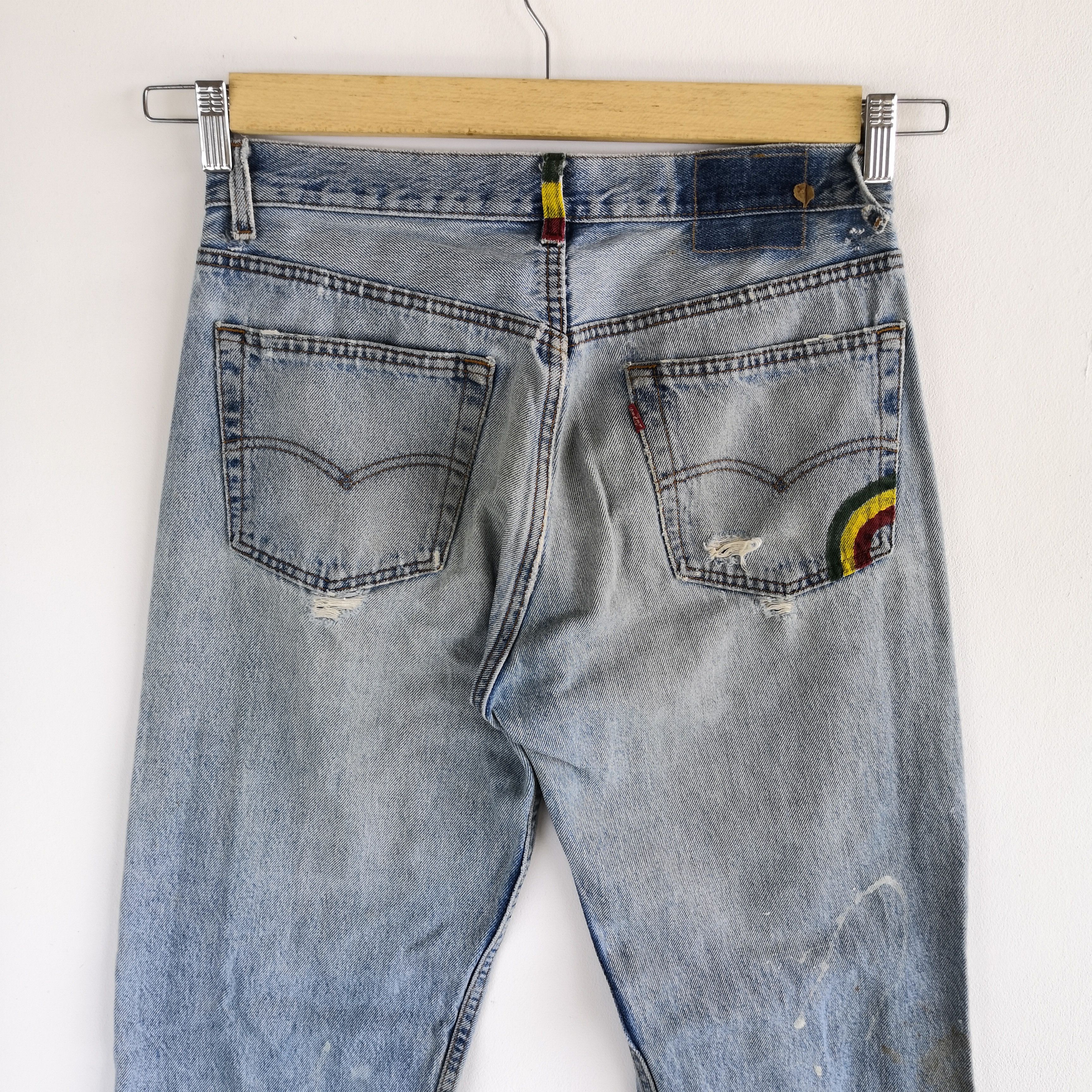 Levi's Vintage Levis 501 Light Wash Jeans Levi's Distressed Denim Size US 30 / EU 46 - 6 Thumbnail