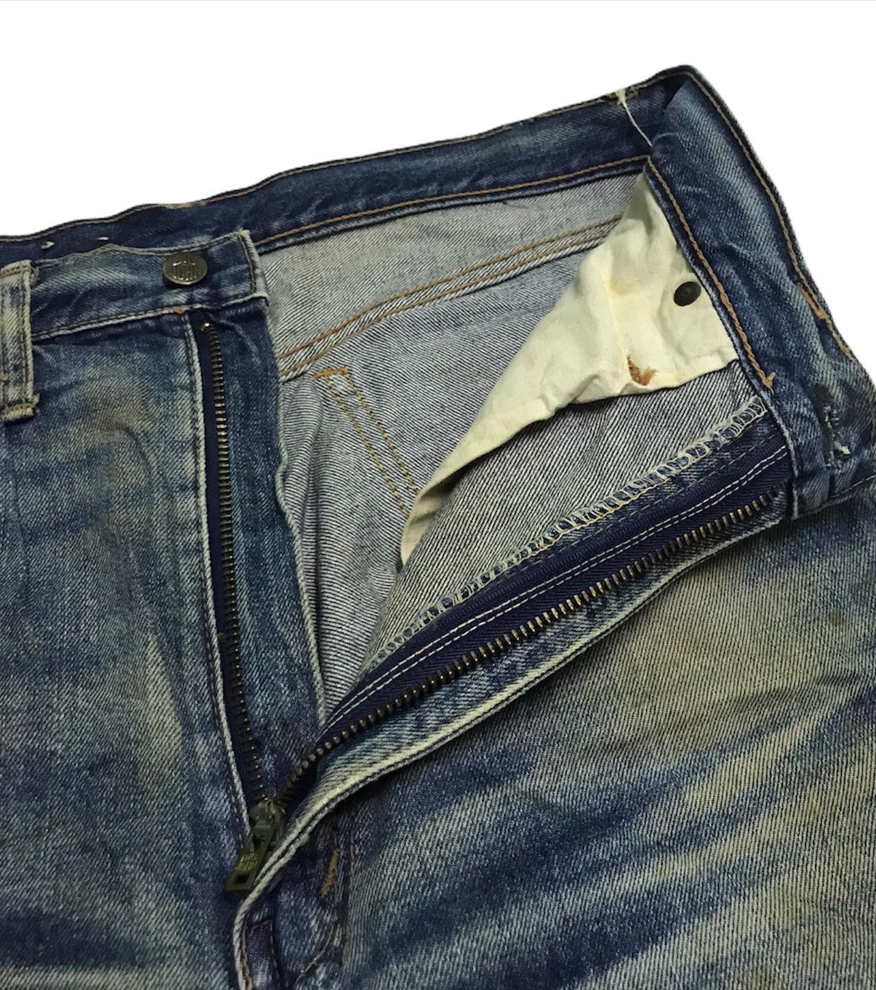 Vintage vtg Big John distressed denim jeans rare Size US 32 / EU 48 - 3 Thumbnail