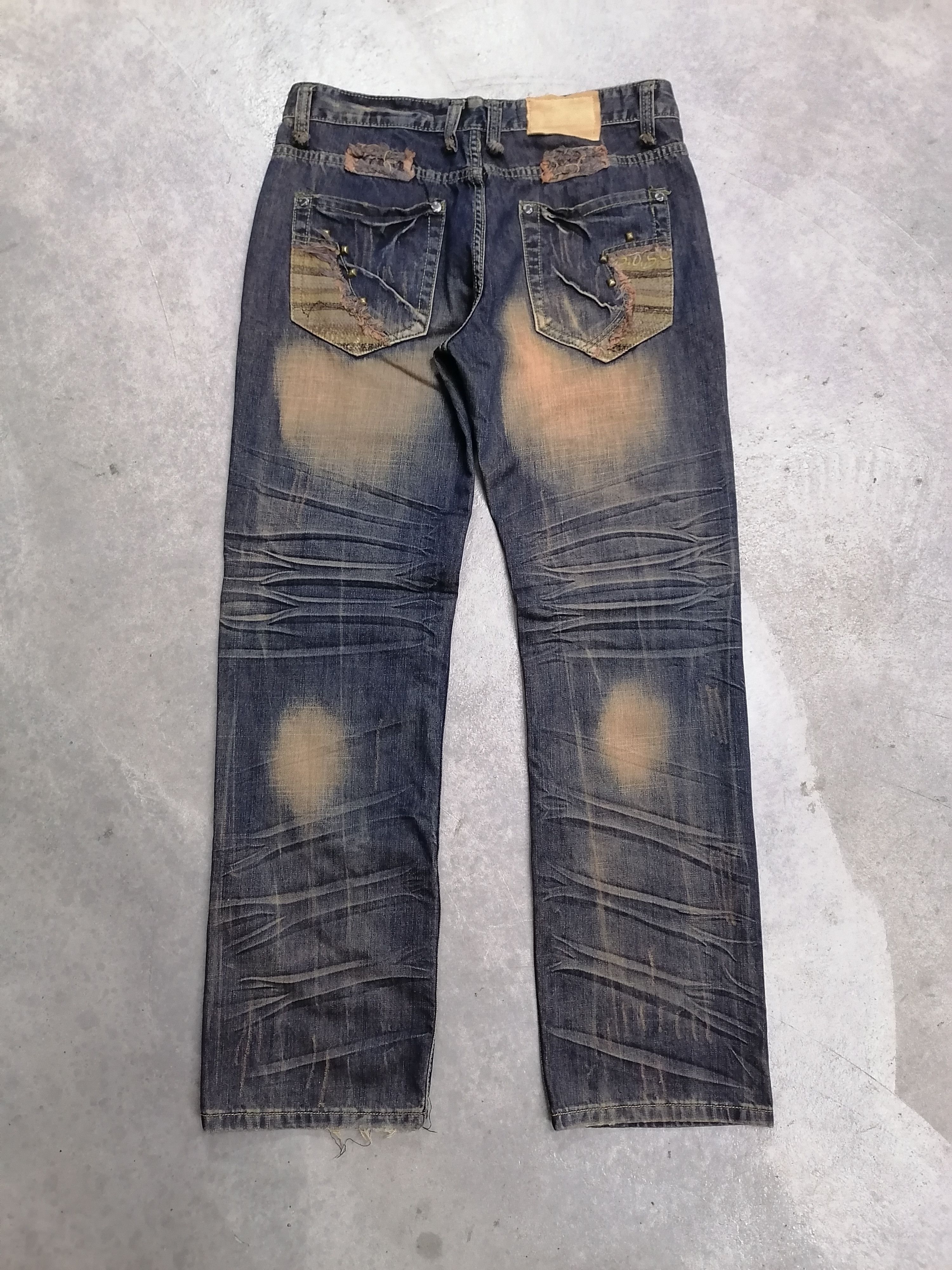 Japanese Brand 🔥Rusty Blue Patchwork Y.L.D.D Distressed Denim Jeans⚡⚡⚡ Size US 34 / EU 50 - 11 Thumbnail