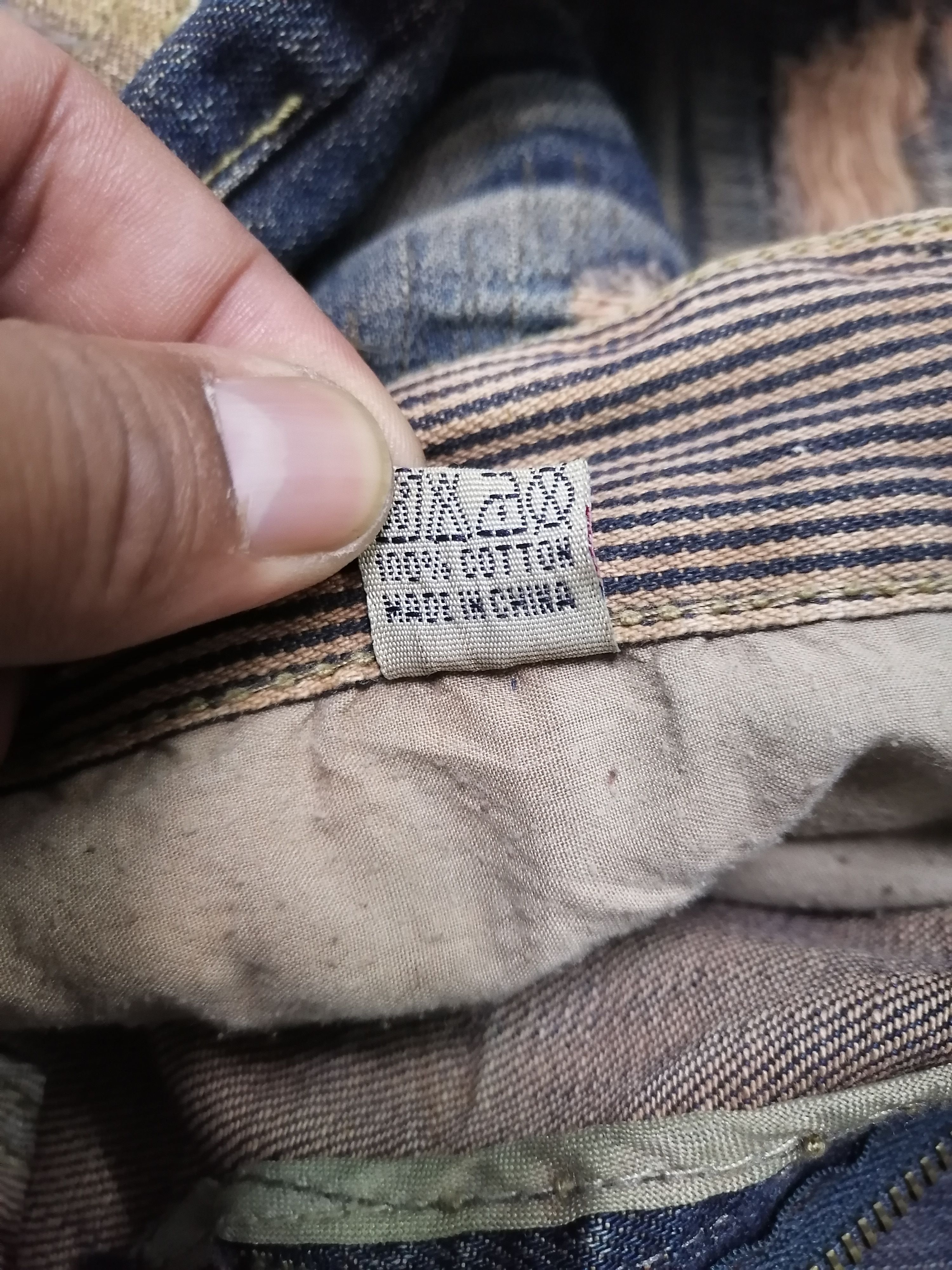 Japanese Brand 🔥Rusty Blue Patchwork Y.L.D.D Distressed Denim Jeans⚡⚡⚡ Size US 34 / EU 50 - 10 Thumbnail