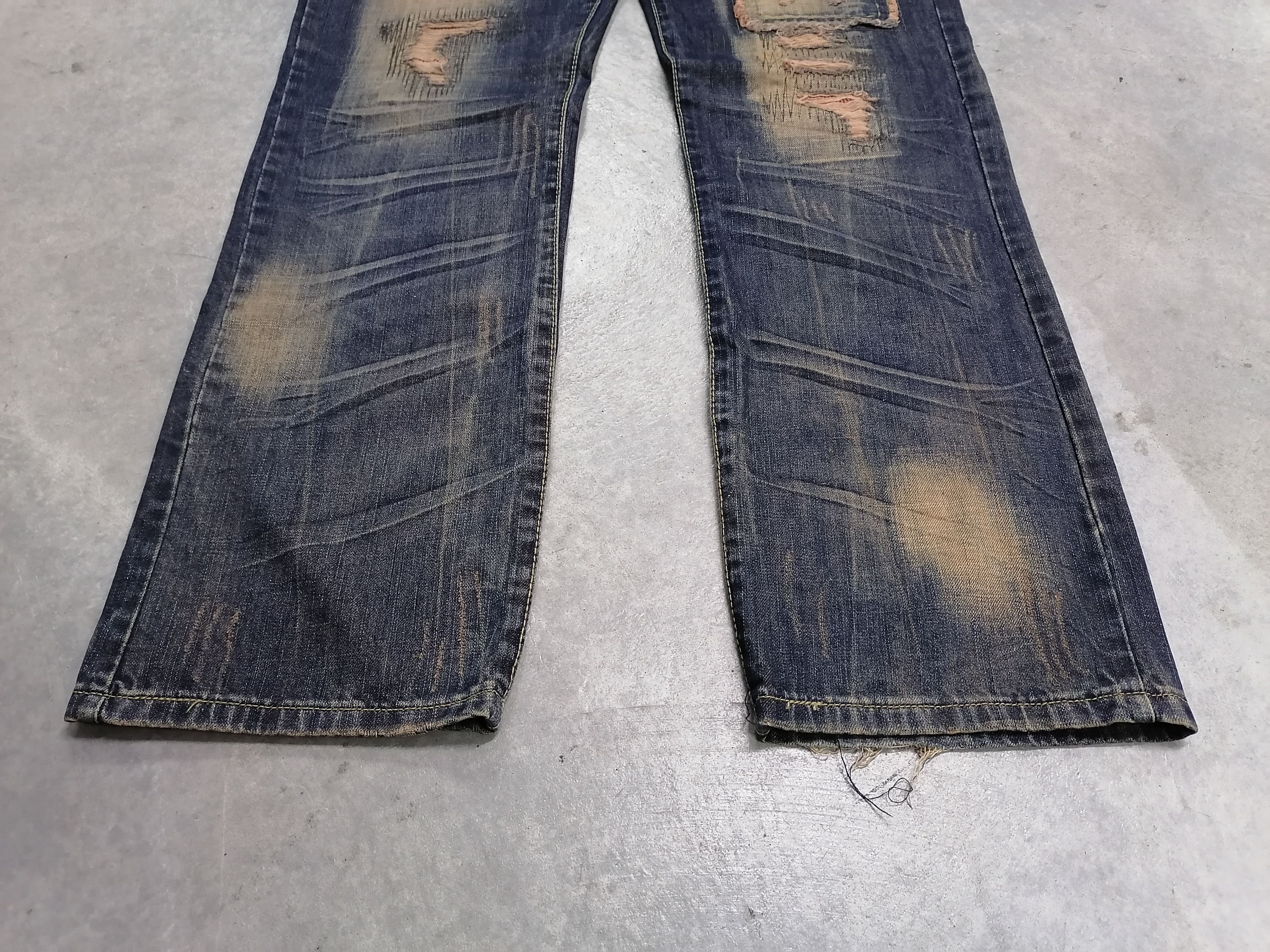 Japanese Brand 🔥Rusty Blue Patchwork Y.L.D.D Distressed Denim Jeans⚡⚡⚡ Size US 34 / EU 50 - 3 Thumbnail