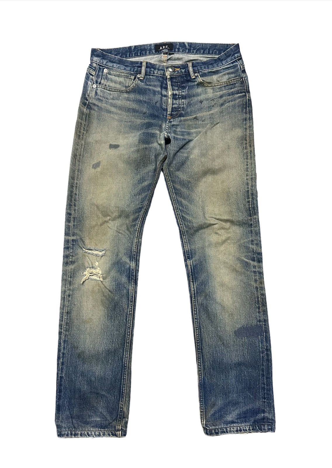 A.P.C. Vintage A.P.C selvedge distressed denim jeans | Grailed