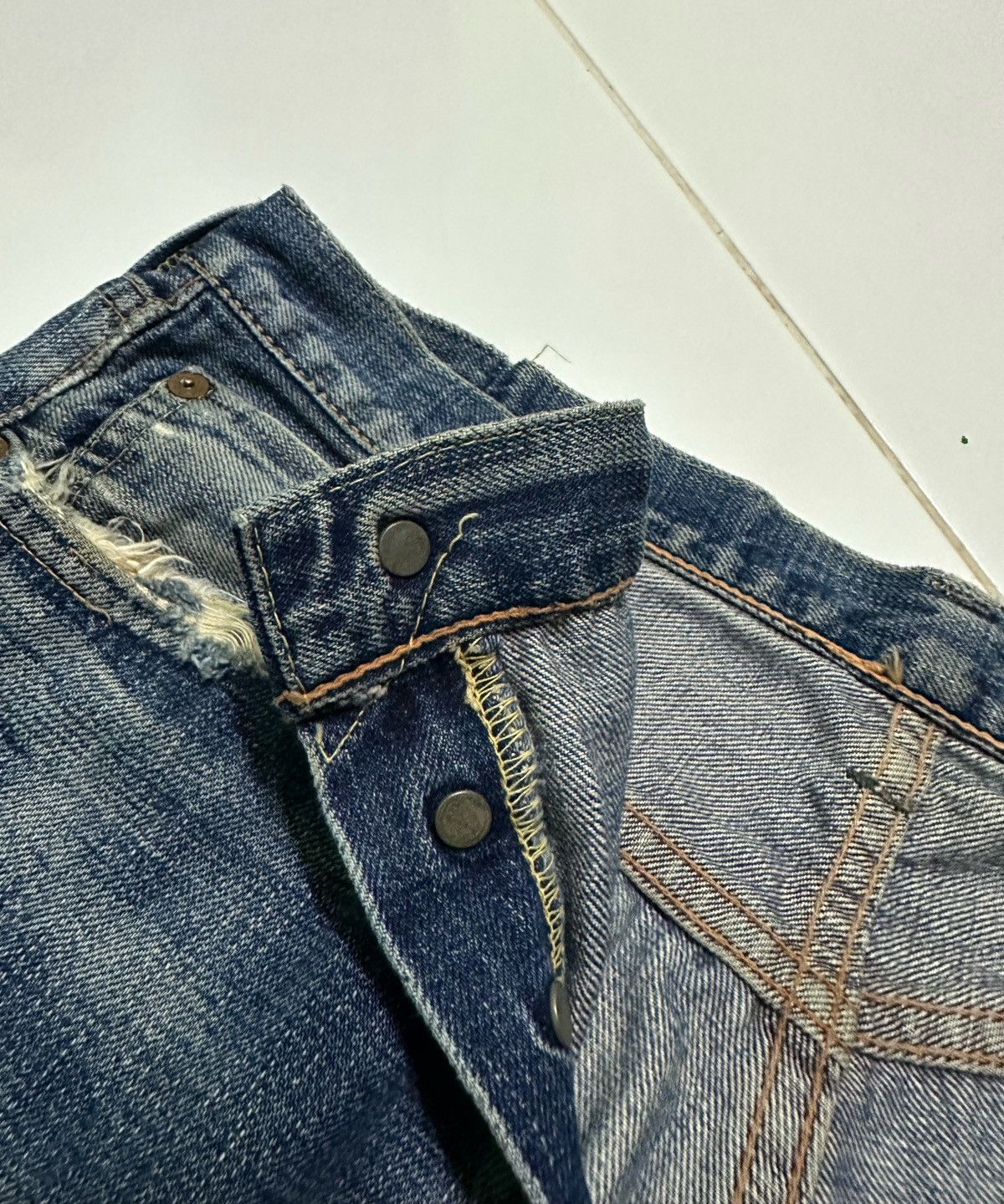 Full Count & Co. Vintage 90s Full count distressed rusty wash denim jeans Size US 30 / EU 46 - 5 Thumbnail