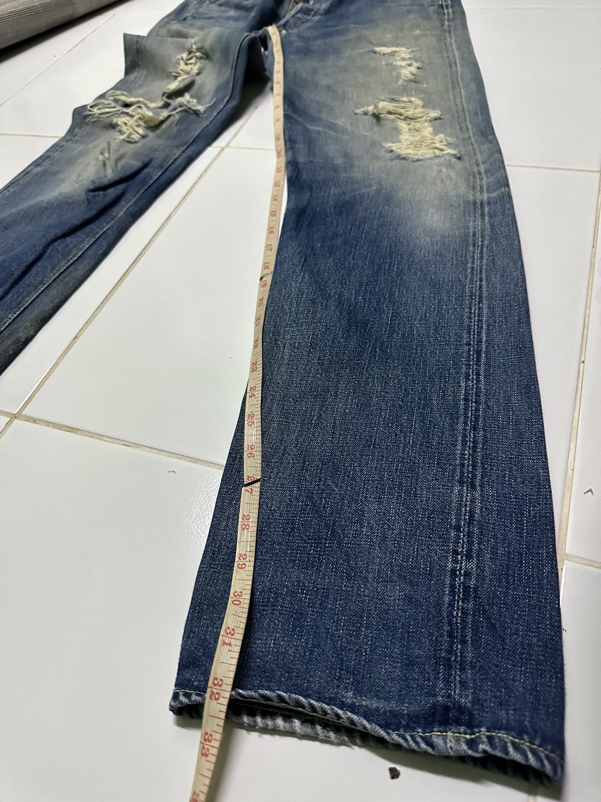 Full Count & Co. Vintage 90s Full count distressed rusty wash denim jeans Size US 30 / EU 46 - 10 Thumbnail