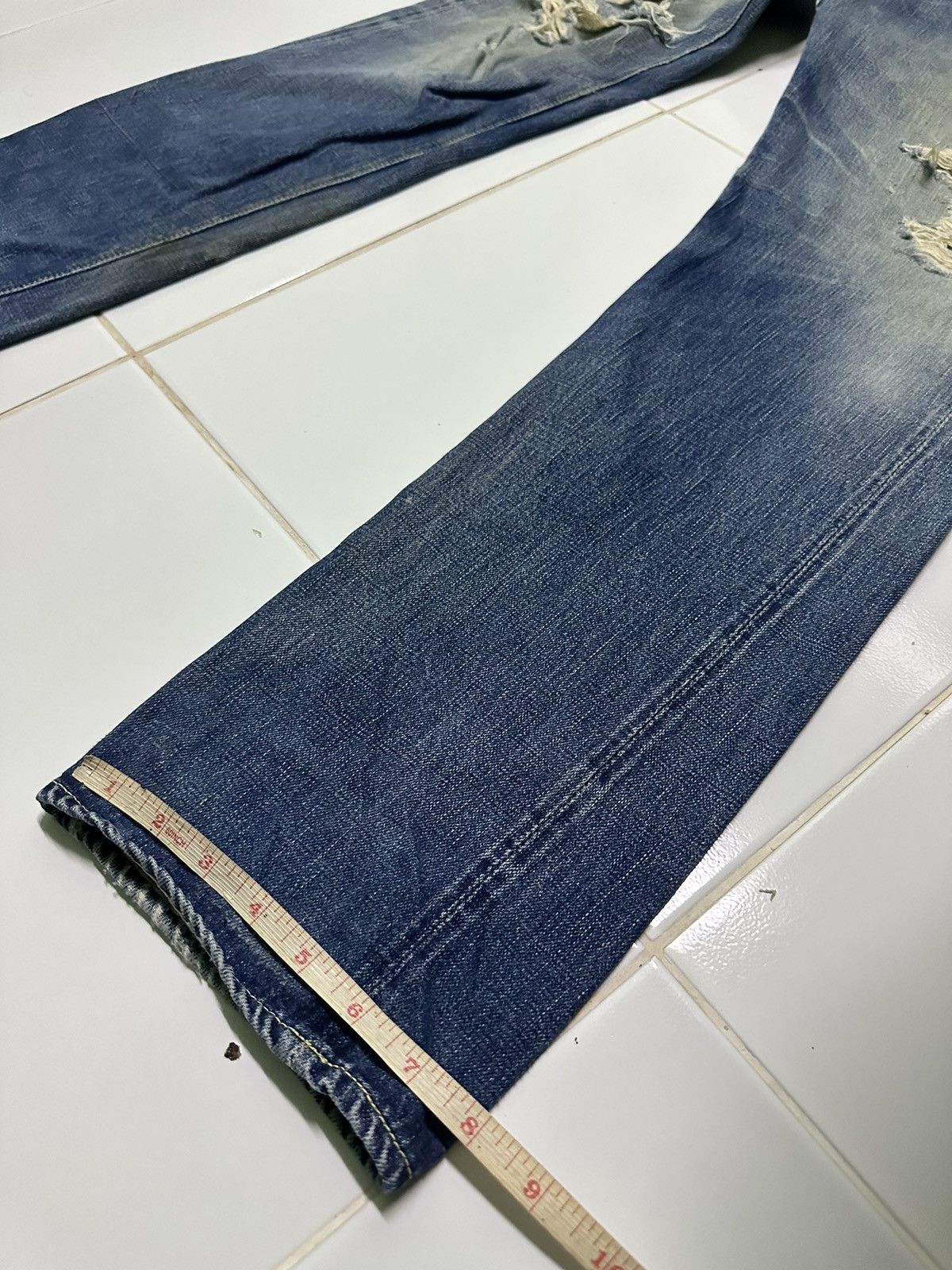 Full Count & Co. Vintage 90s Full count distressed rusty wash denim jeans Size US 30 / EU 46 - 11 Thumbnail