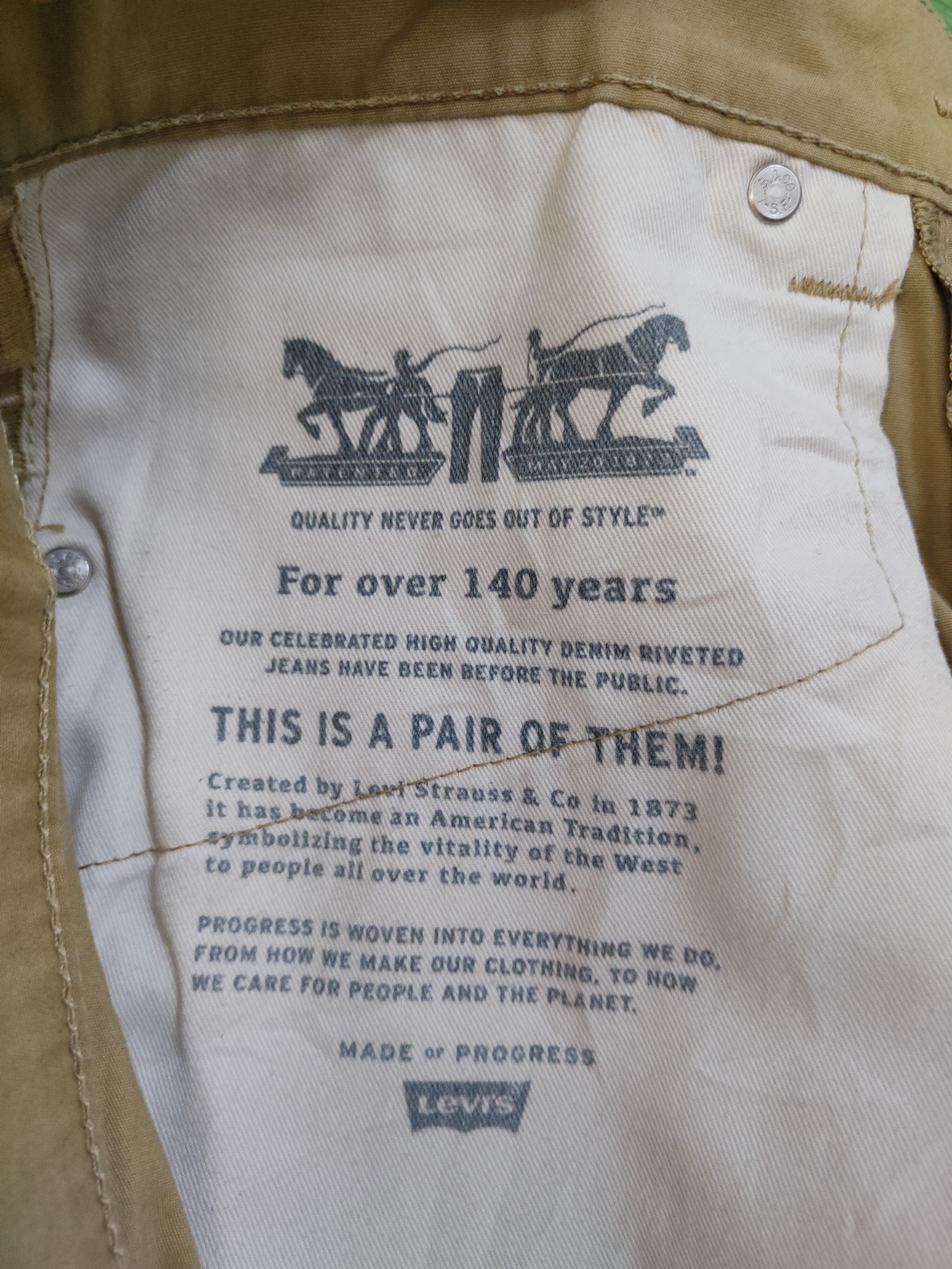 Japanese Brand Levis Beige Multipocket Ripped Casual Pants #S762 Size US 34 / EU 50 - 18 Thumbnail