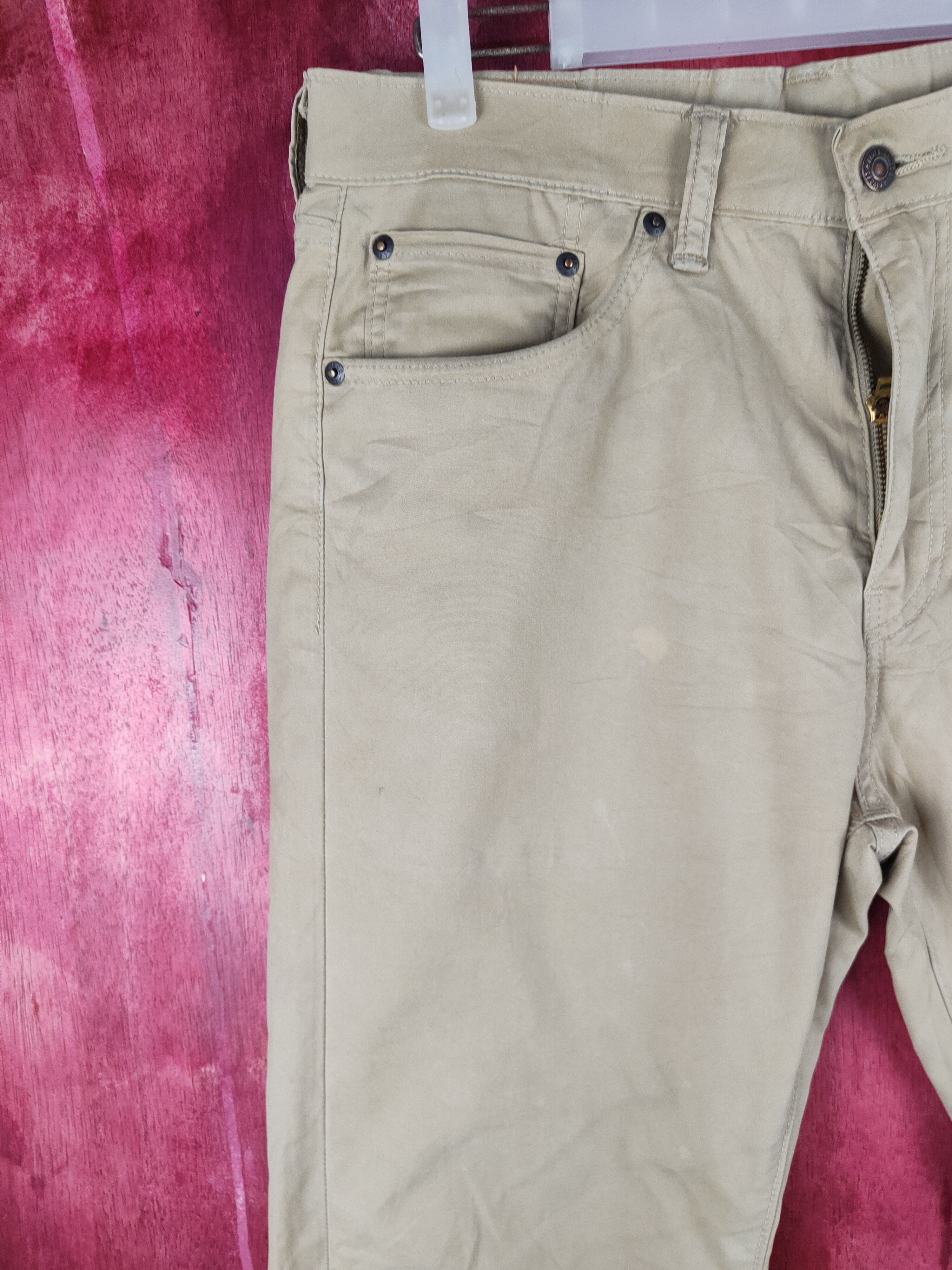 Japanese Brand Levis Beige Multipocket Ripped Casual Pants #S762 Size US 34 / EU 50 - 3 Thumbnail