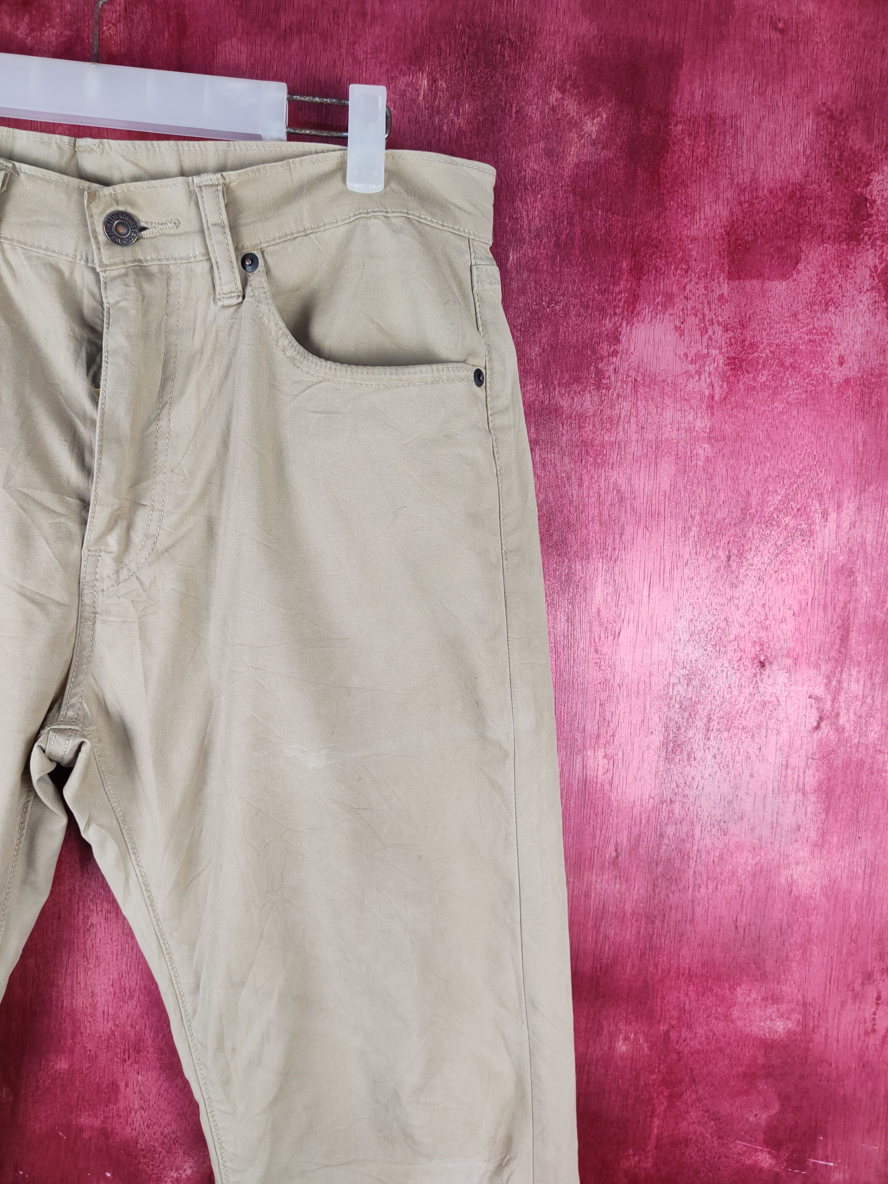 Japanese Brand Levis Beige Multipocket Ripped Casual Pants #S762 Size US 34 / EU 50 - 5 Thumbnail