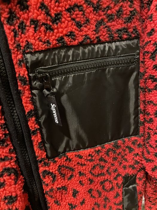 Supreme red 2024 leopard fleece