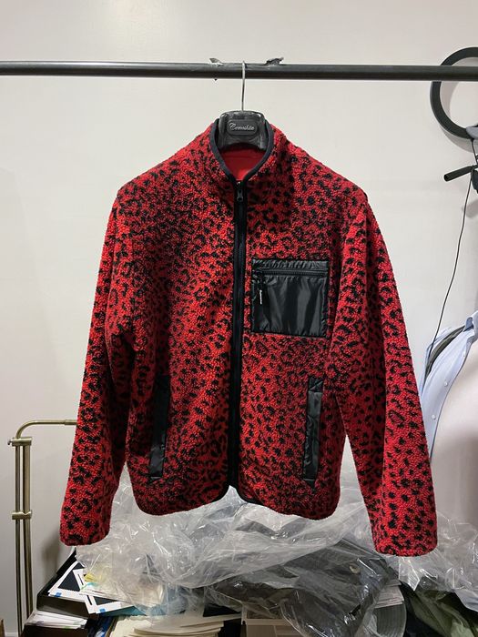 Supreme FW17 Red Leopard Reversible Fleece Jacket | Grailed