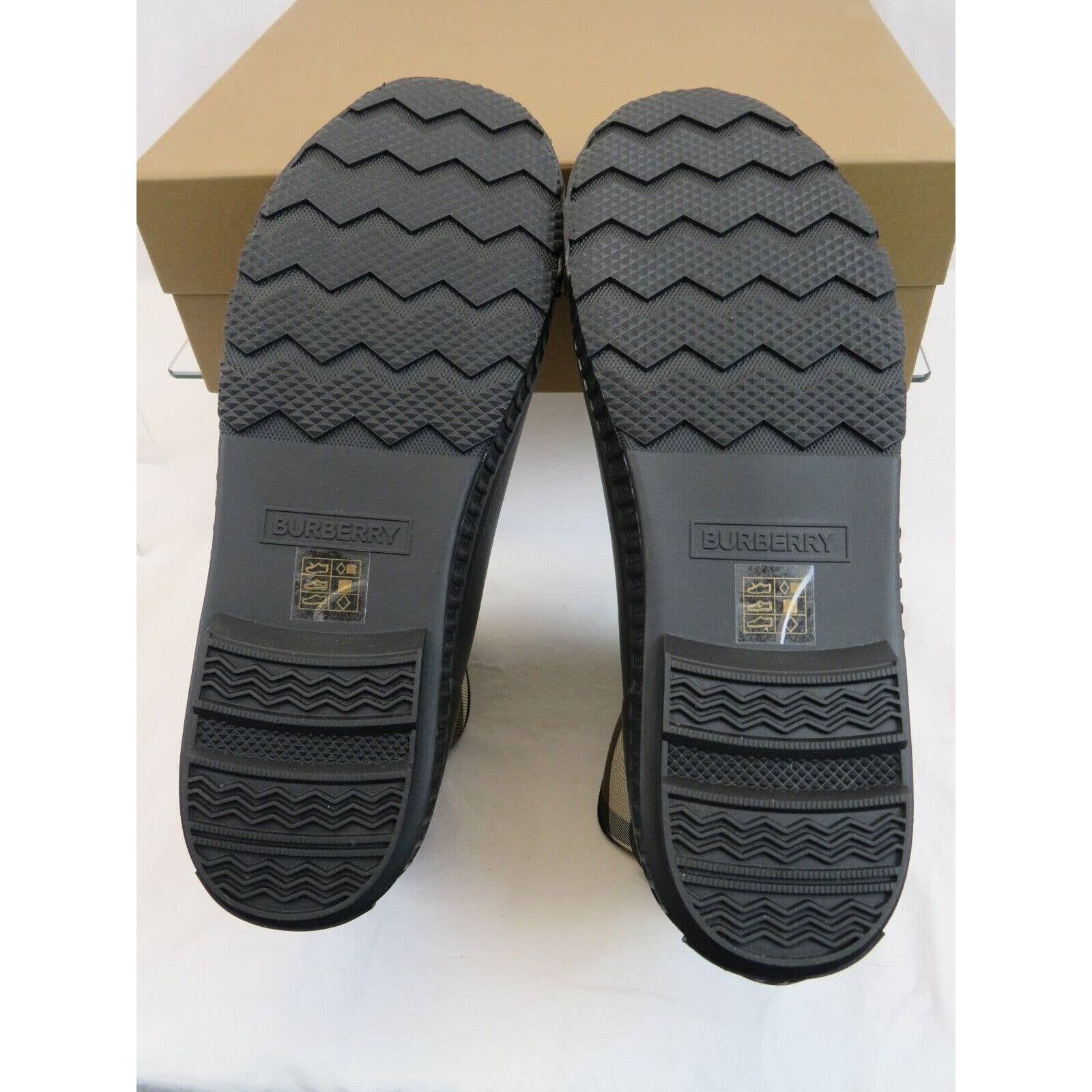 Burberry FLINTON BLACK RUBBER BEIGE CHECK SOCK ANKLE RAIN BOOTS 13 46 Size US 13 / EU 46 - 11 Thumbnail