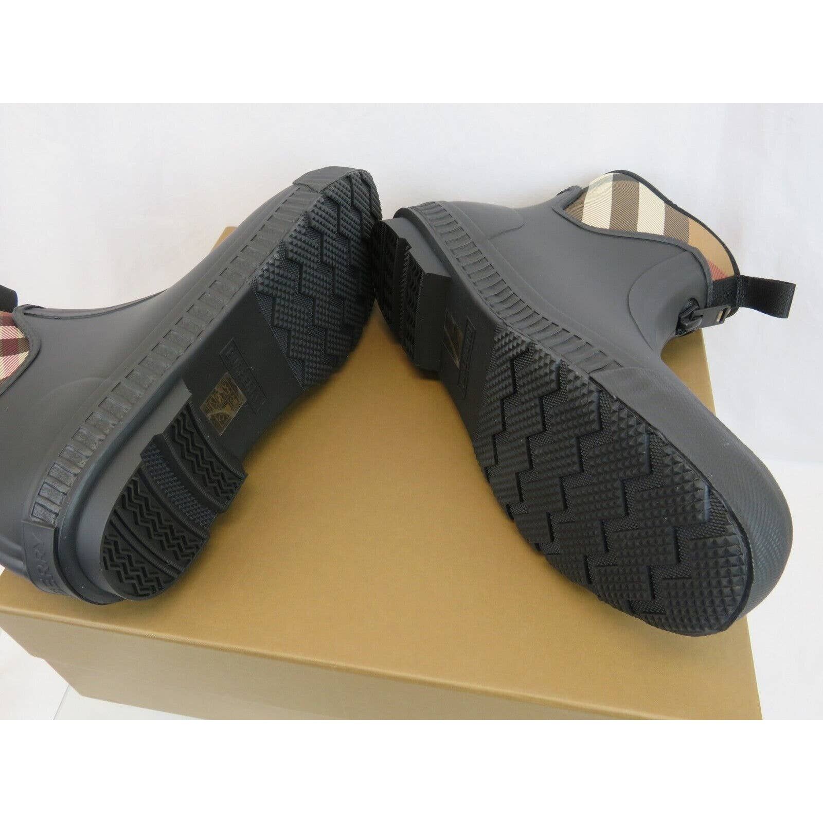 Burberry FLINTON BLACK RUBBER BEIGE CHECK SOCK ANKLE RAIN BOOTS 13 46 Size US 13 / EU 46 - 10 Thumbnail