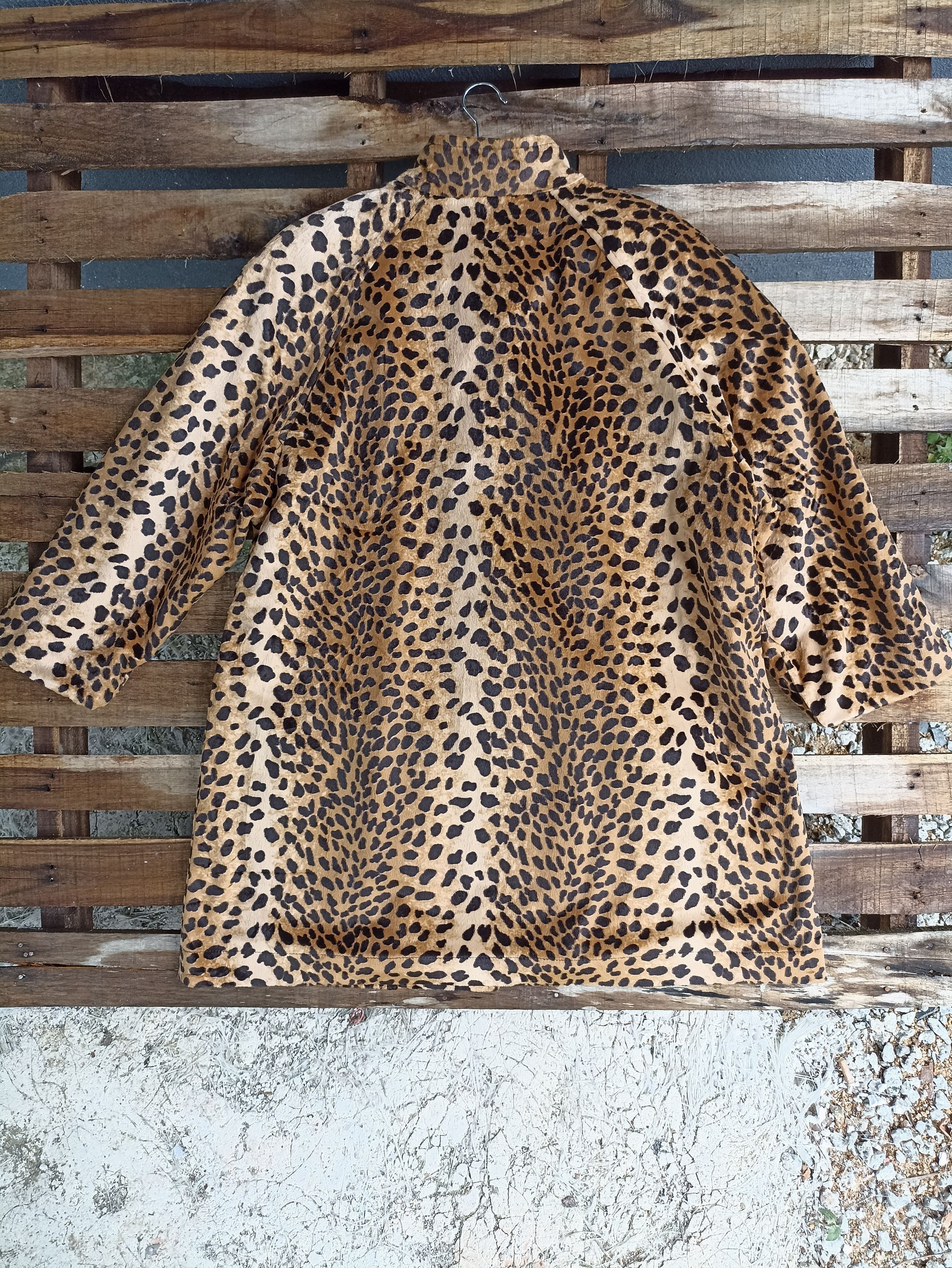 Japanese Brand × Vintage Unknown Brand Leopard Fleece Coat Jacket Size US M / EU 48-50 / 2 - 7 Thumbnail
