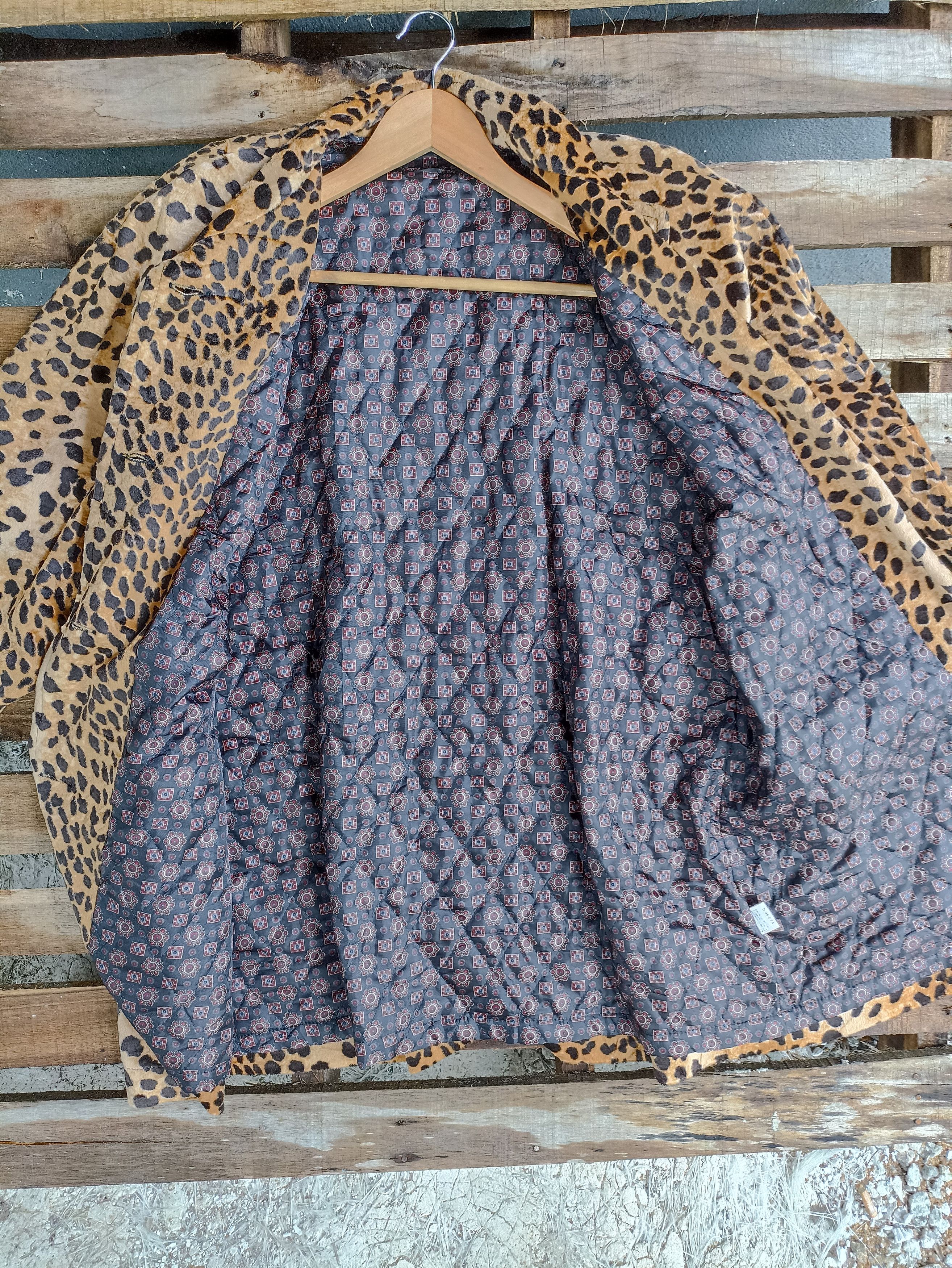 Japanese Brand × Vintage Unknown Brand Leopard Fleece Coat Jacket Size US M / EU 48-50 / 2 - 6 Thumbnail