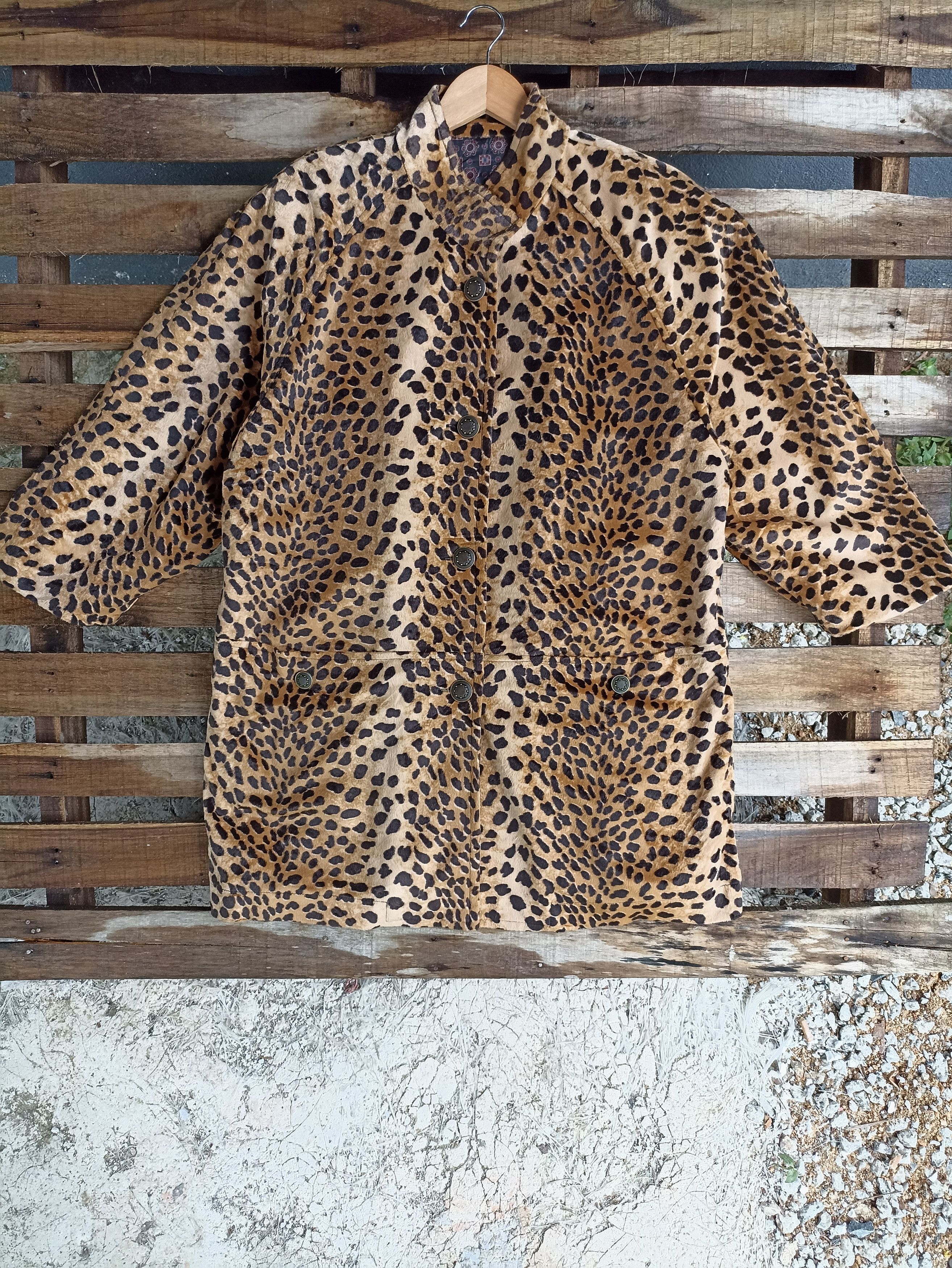 Japanese Brand × Vintage Unknown Brand Leopard Fleece Coat Jacket Size US M / EU 48-50 / 2 - 2 Thumbnail
