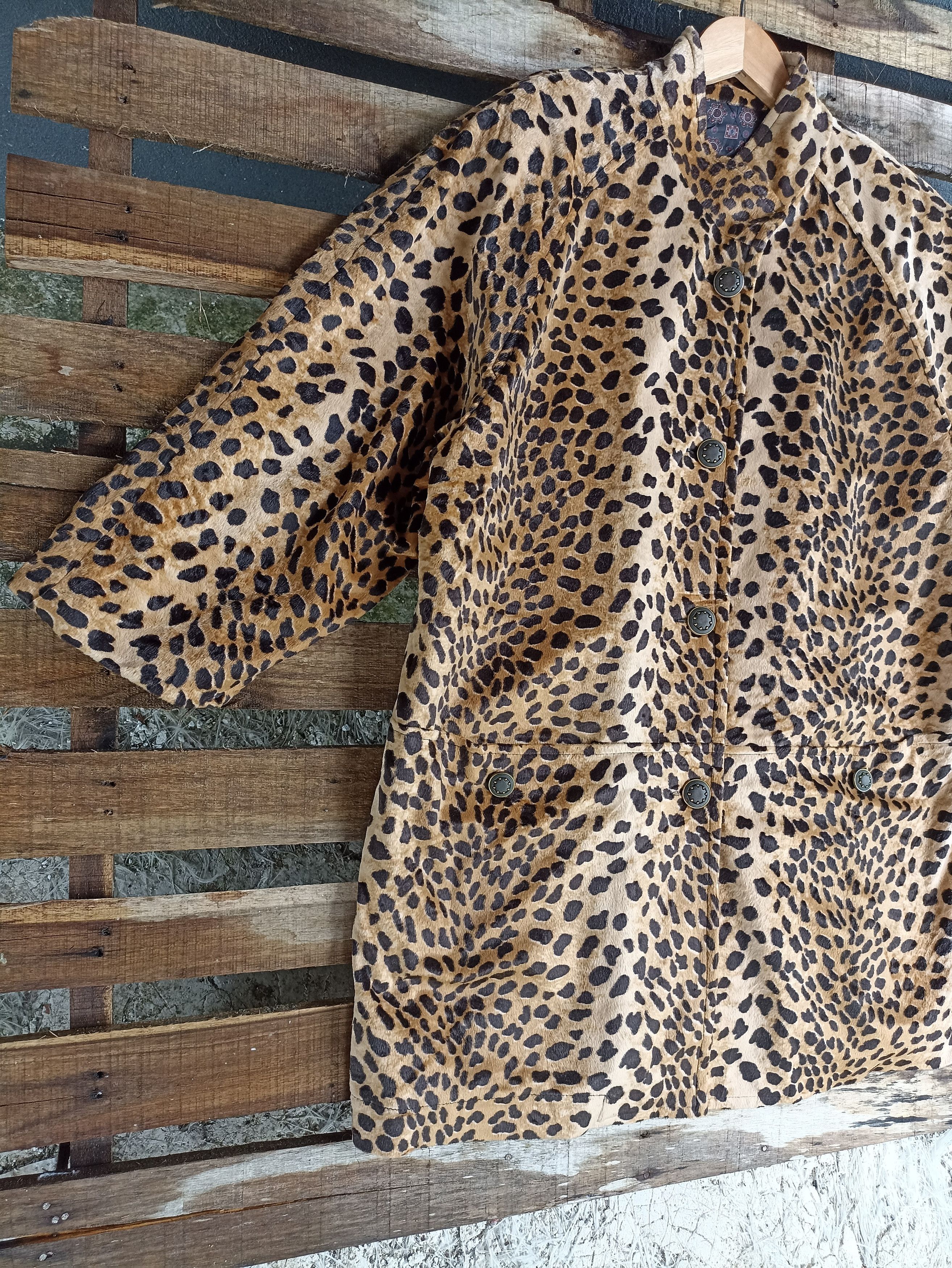 Japanese Brand × Vintage Unknown Brand Leopard Fleece Coat Jacket Size US M / EU 48-50 / 2 - 4 Thumbnail