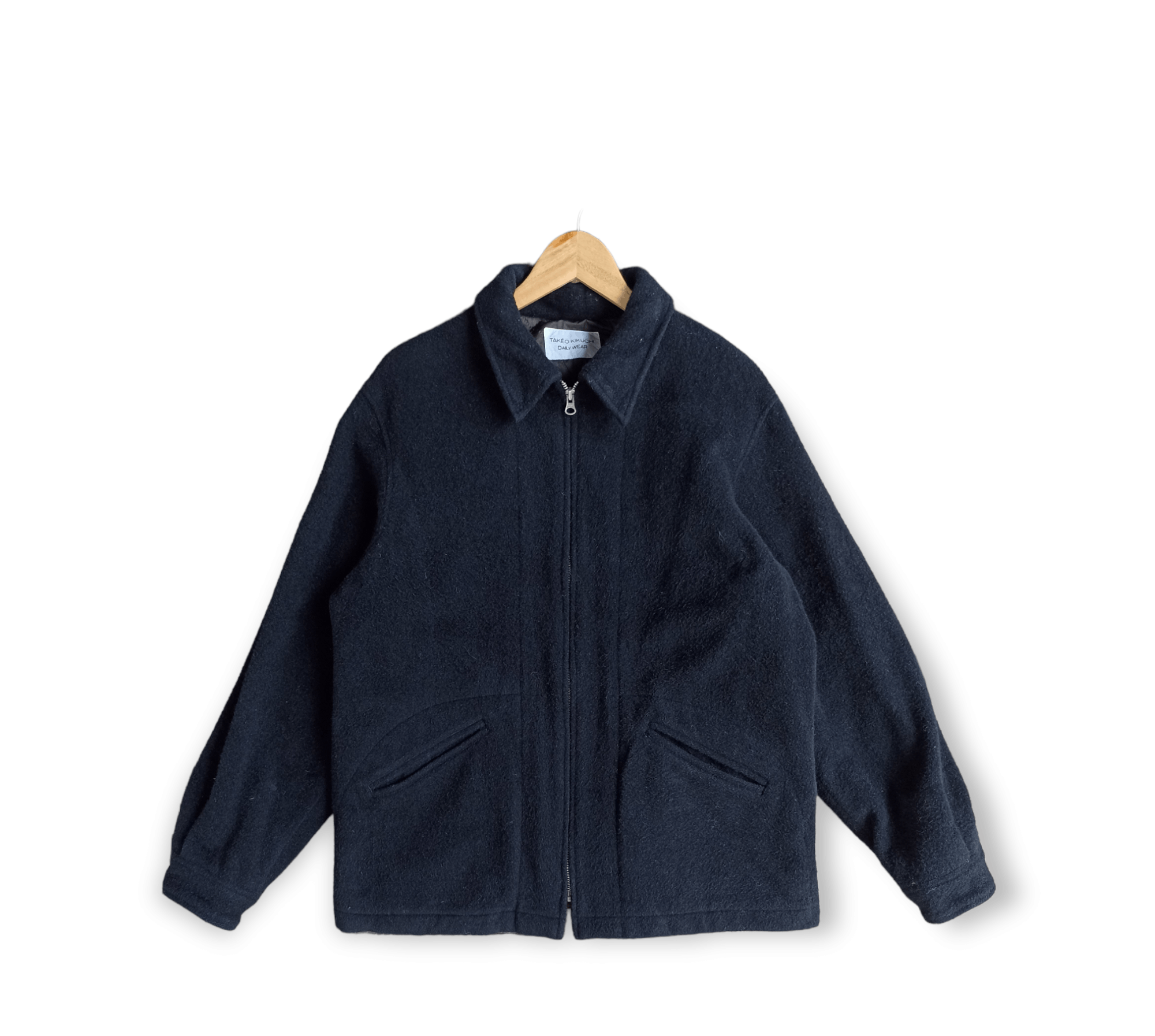 image of Takeo Kikuchi Daily Wear Wool Jacket in Black, Men's (Size Medium)