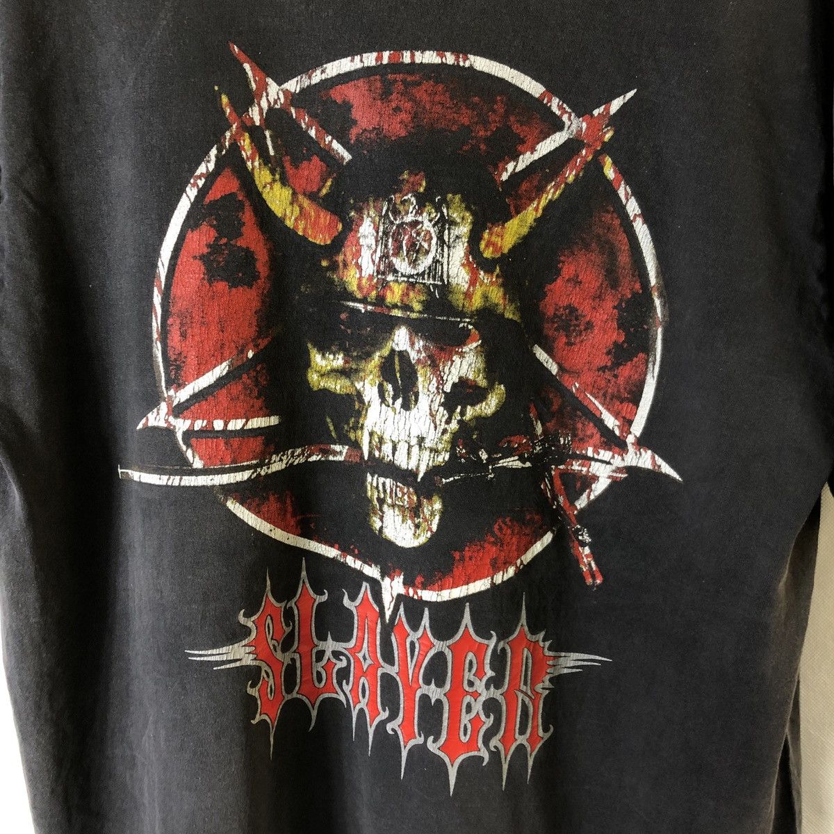 Vintage Slayer Skull Metal Distressed Tshirt Size US L / EU 52-54 / 3 - 3 Thumbnail