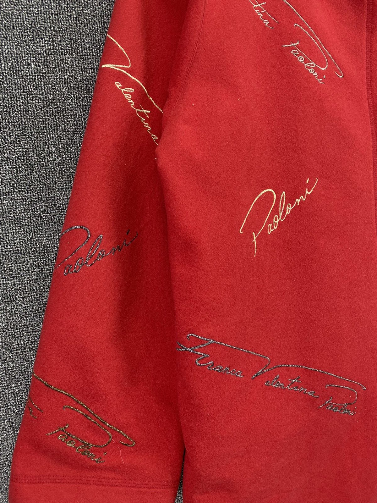 Paoloni Vintage Franca V Paoloni Red Hoodie Wool Coat Long Jacket Size ONE SIZE - 10 Thumbnail