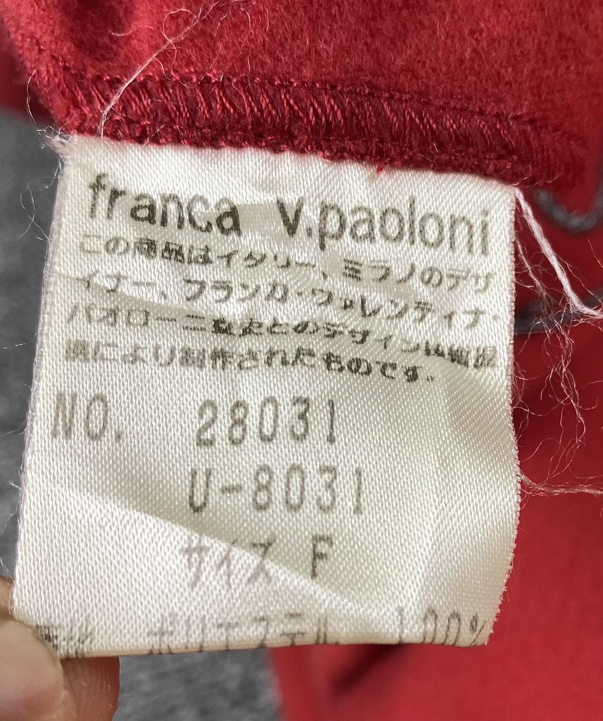 Paoloni Vintage Franca V Paoloni Red Hoodie Wool Coat Long Jacket Size ONE SIZE - 8 Thumbnail