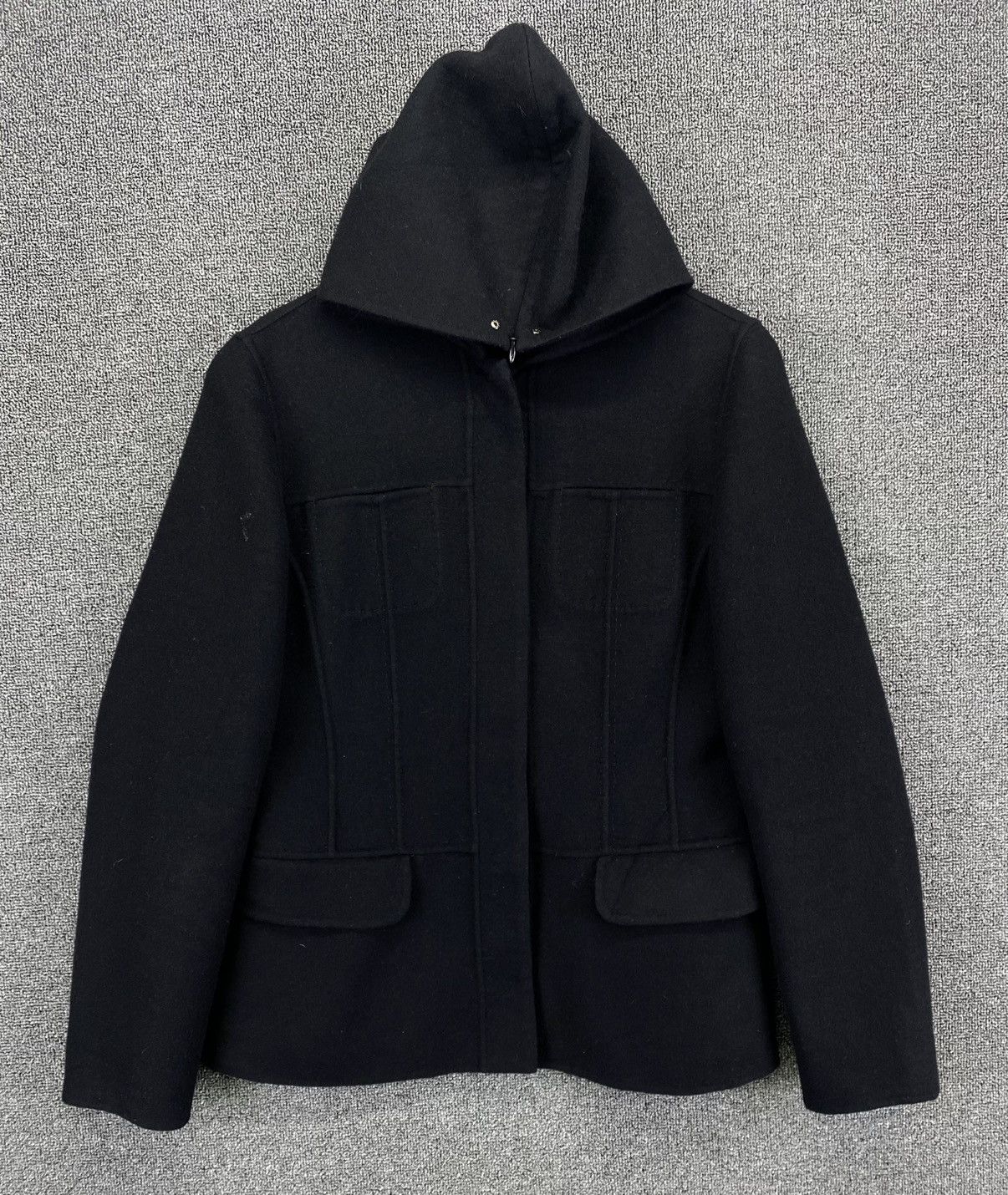 Trussardi Vintage Trussardi Black Hoodie Wool Jacket Size S / US 4 / IT 40 - 4 Thumbnail