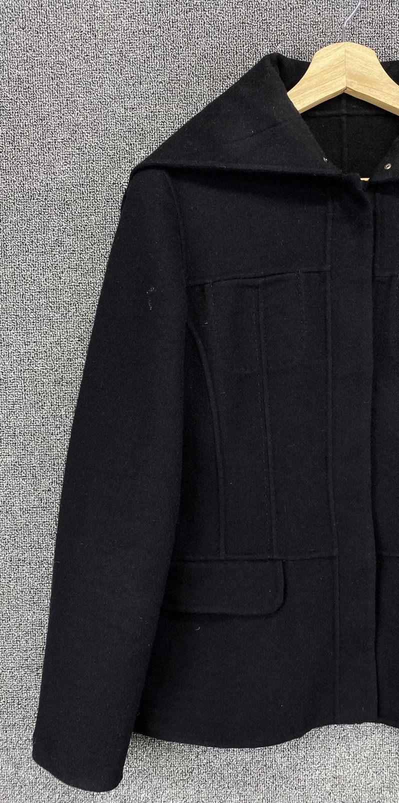 Trussardi Vintage Trussardi Black Hoodie Wool Jacket Size S / US 4 / IT 40 - 3 Thumbnail