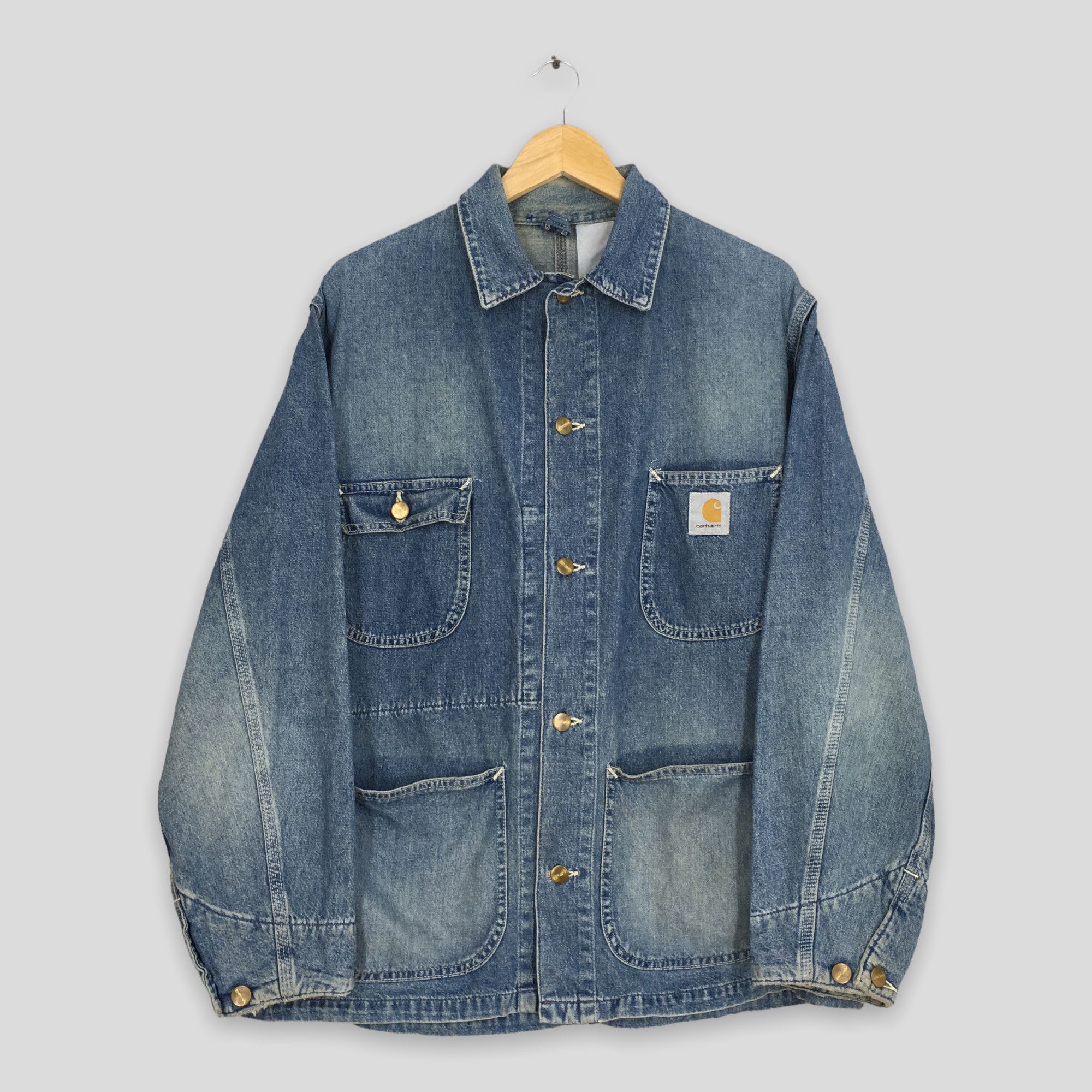 image of 90's Carhartt Denim Chore Workwear Jacket Medium in Blue, Men's