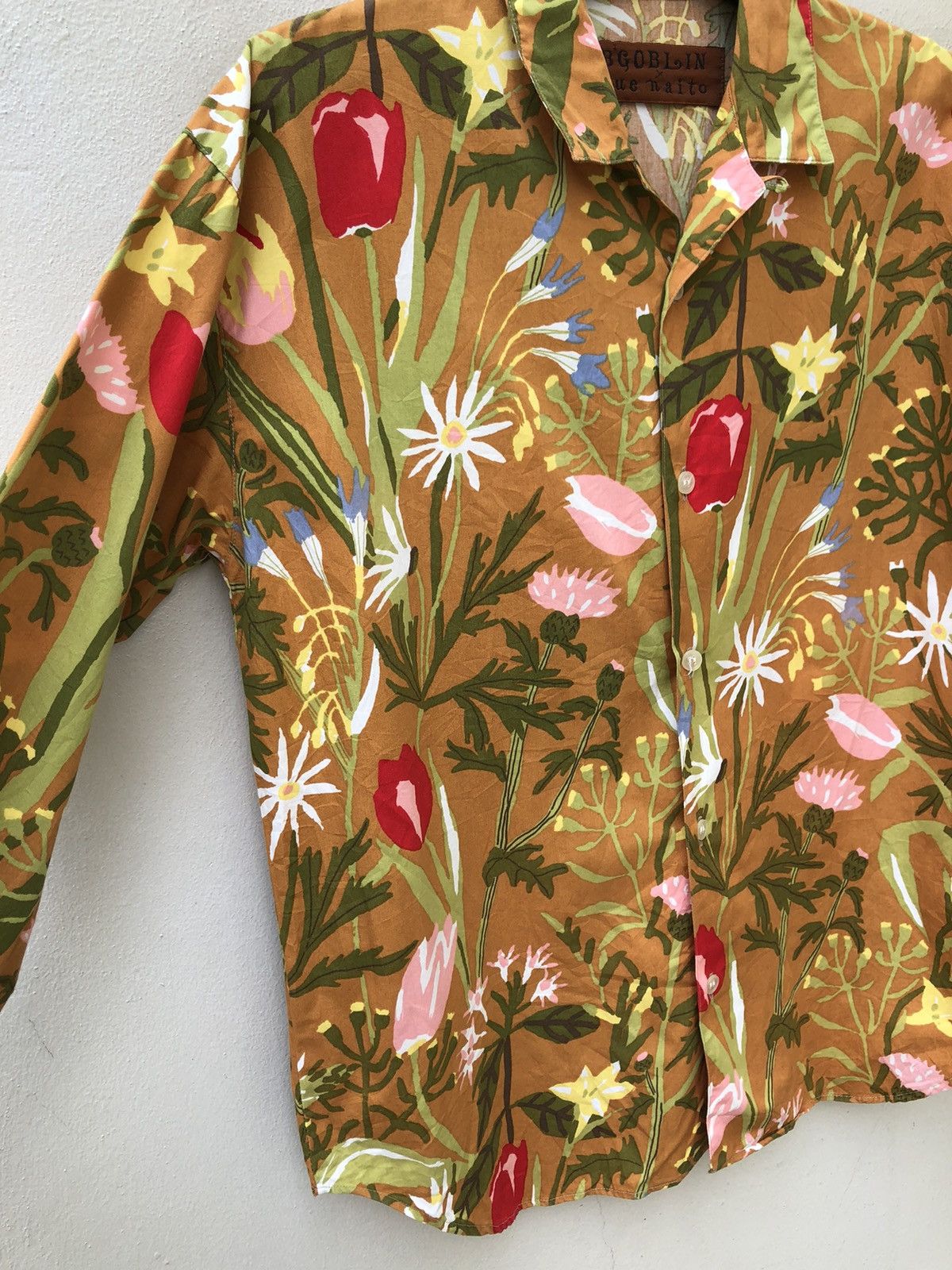 Vintage Vintage Kozue Naito HobGoblin Japan Flower LS Hawaiian Shirt Size US M / EU 48-50 / 2 - 14 Thumbnail