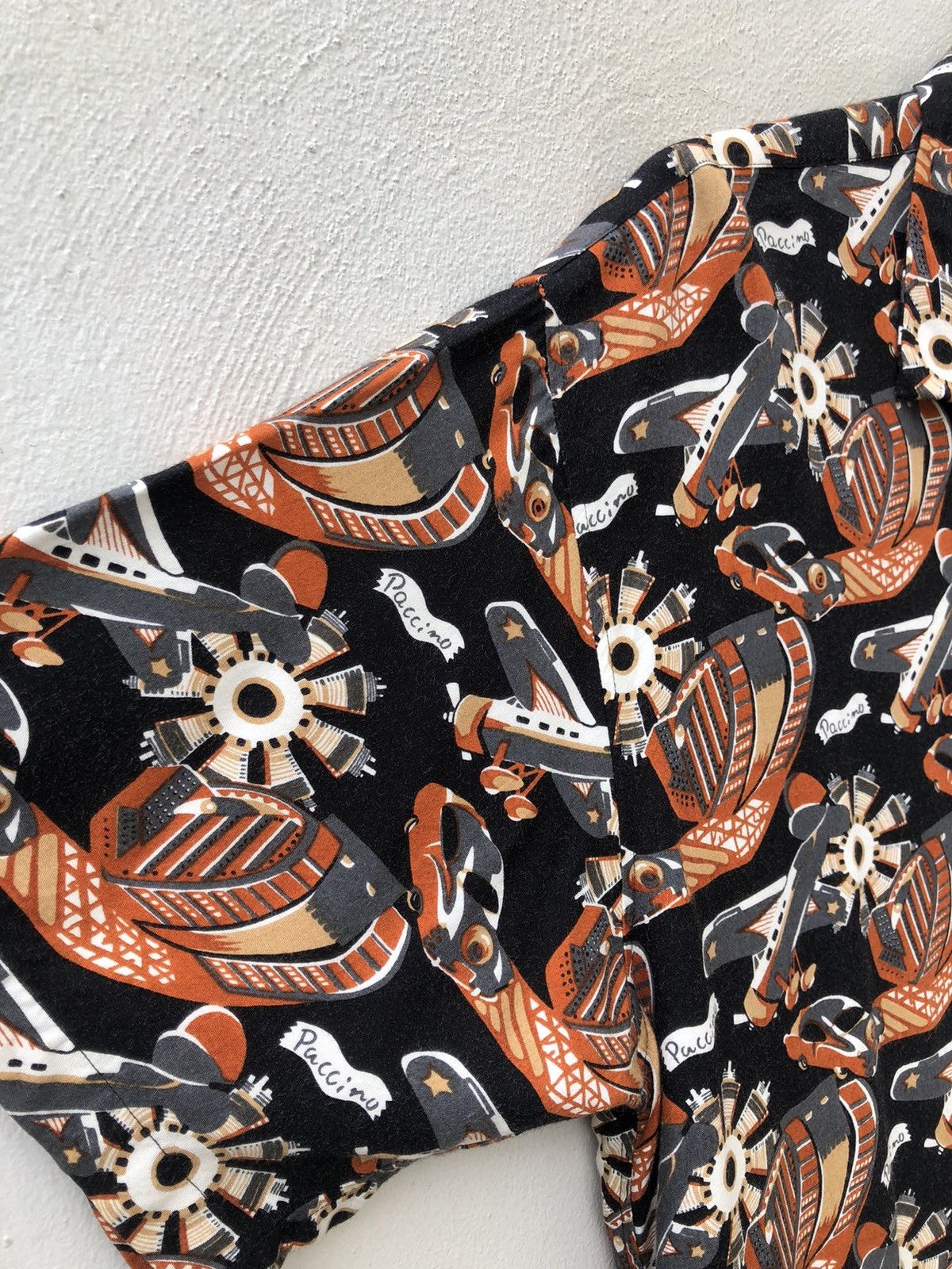 Vintage 90s Paccino Made in Japan Classic Plane Cars Rayon Hawaiian Size US M / EU 48-50 / 2 - 8 Thumbnail