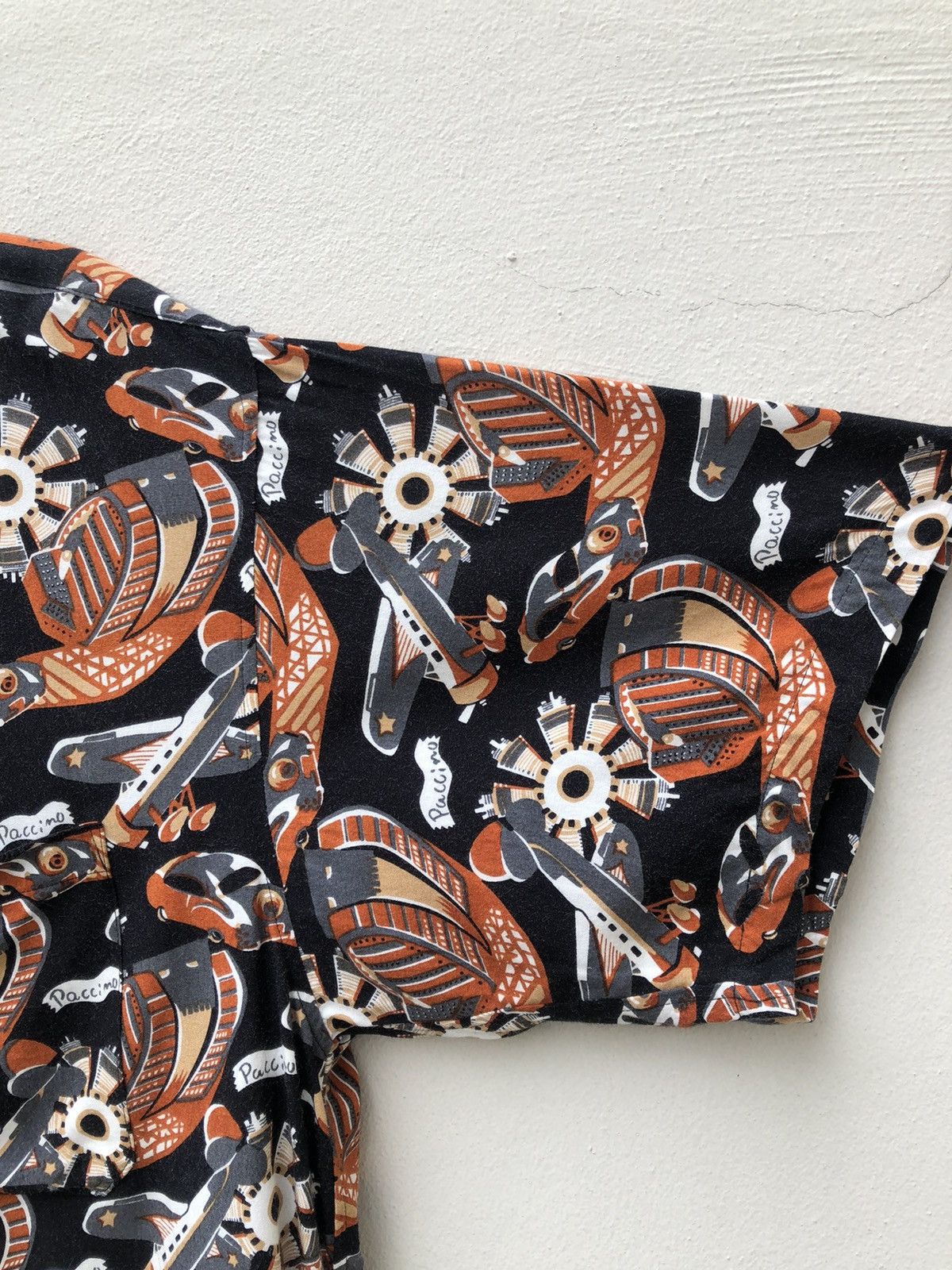 Vintage 90s Paccino Made in Japan Classic Plane Cars Rayon Hawaiian Size US M / EU 48-50 / 2 - 4 Thumbnail