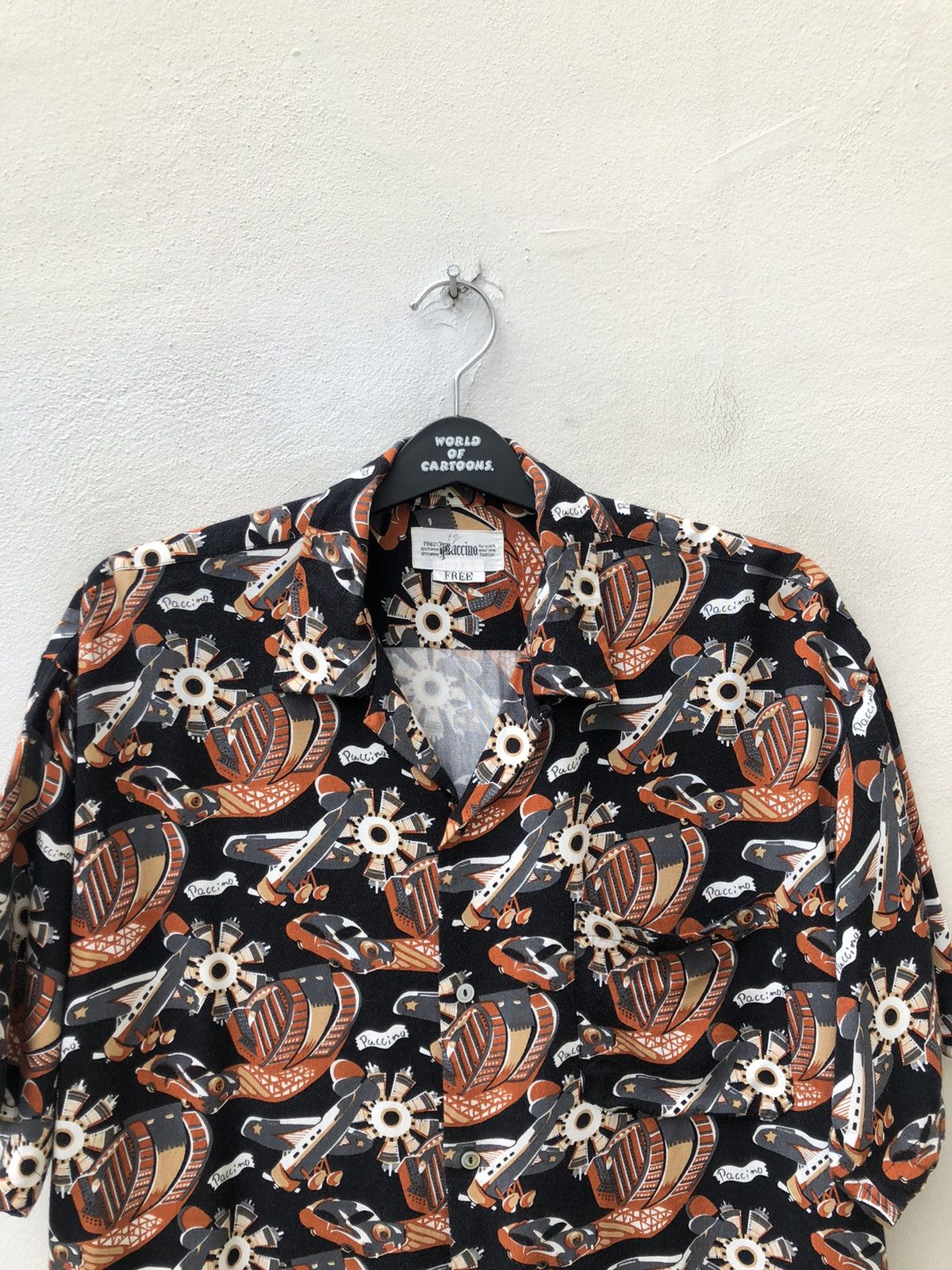 Vintage 90s Paccino Made in Japan Classic Plane Cars Rayon Hawaiian Size US M / EU 48-50 / 2 - 2 Thumbnail