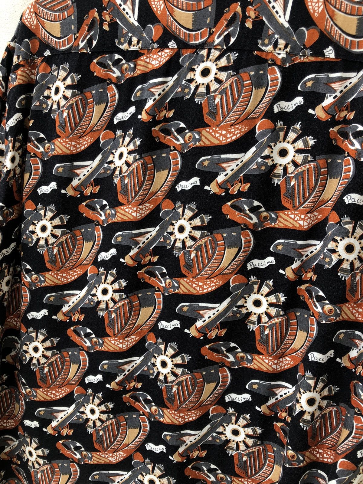 Vintage 90s Paccino Made in Japan Classic Plane Cars Rayon Hawaiian Size US M / EU 48-50 / 2 - 11 Thumbnail