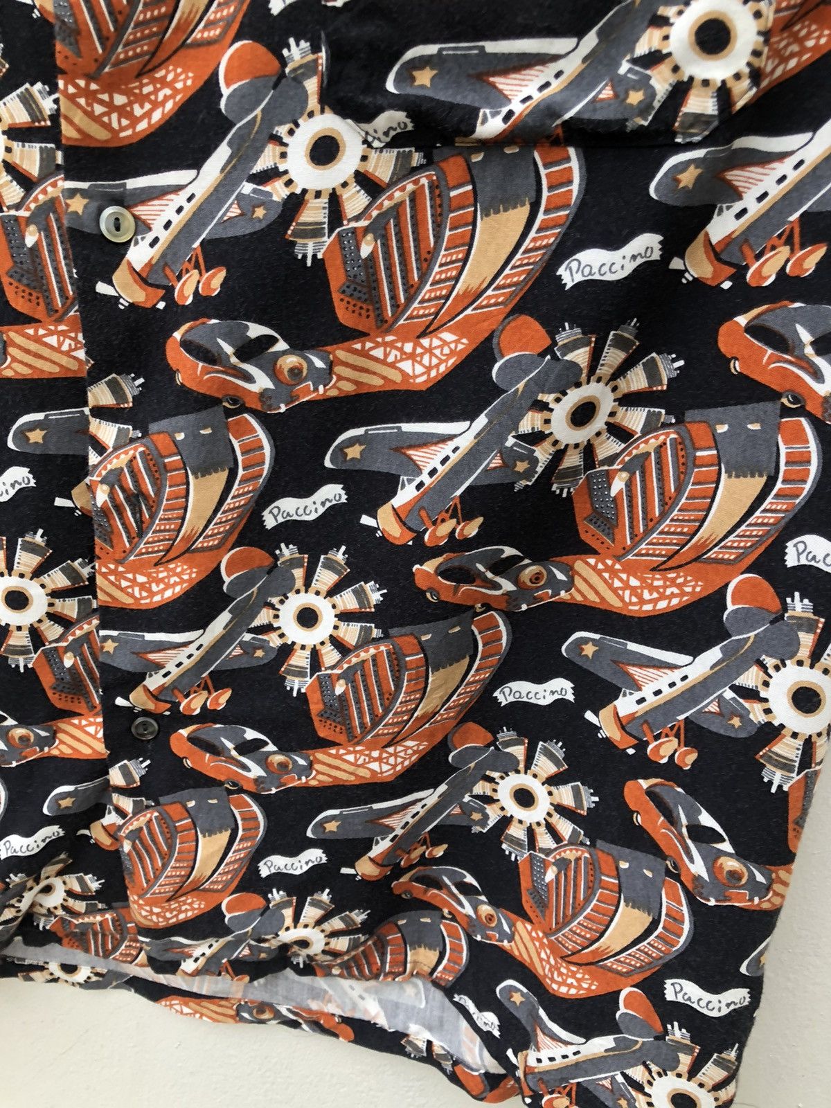 Vintage 90s Paccino Made in Japan Classic Plane Cars Rayon Hawaiian Size US M / EU 48-50 / 2 - 5 Thumbnail