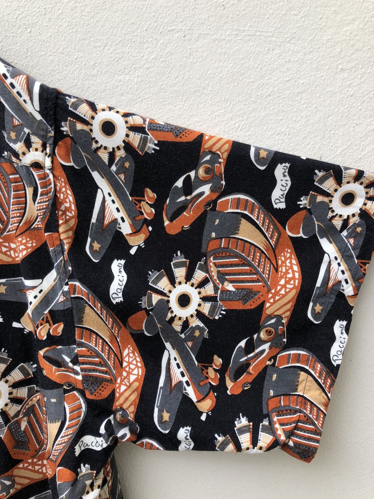 Vintage 90s Paccino Made in Japan Classic Plane Cars Rayon Hawaiian Size US M / EU 48-50 / 2 - 12 Thumbnail