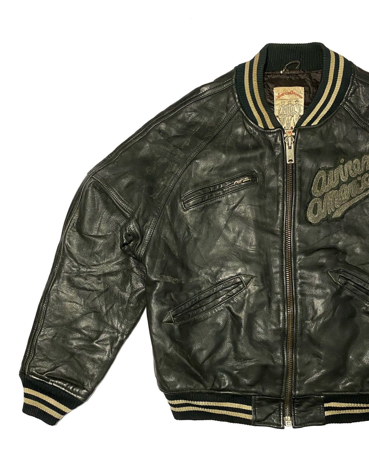 Avirex Stunning Avirex Track Field Leather Bomber Jacket Size US M / EU 48-50 / 2 - 6 Thumbnail