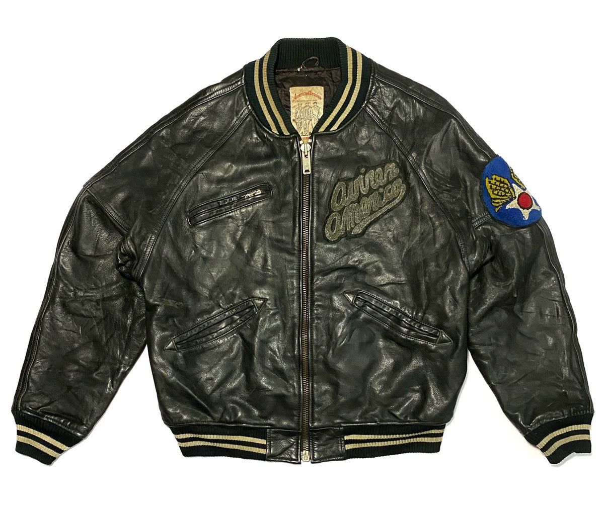 Avirex Stunning Avirex Track Field Leather Bomber Jacket Size US M / EU 48-50 / 2 - 4 Thumbnail
