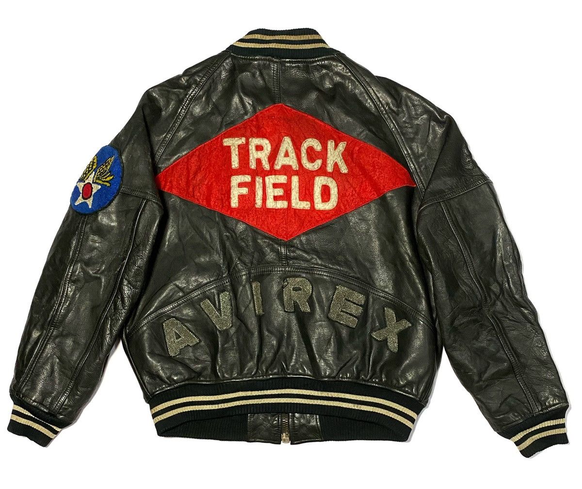 Avirex Stunning Avirex Track Field Leather Bomber Jacket | Grailed