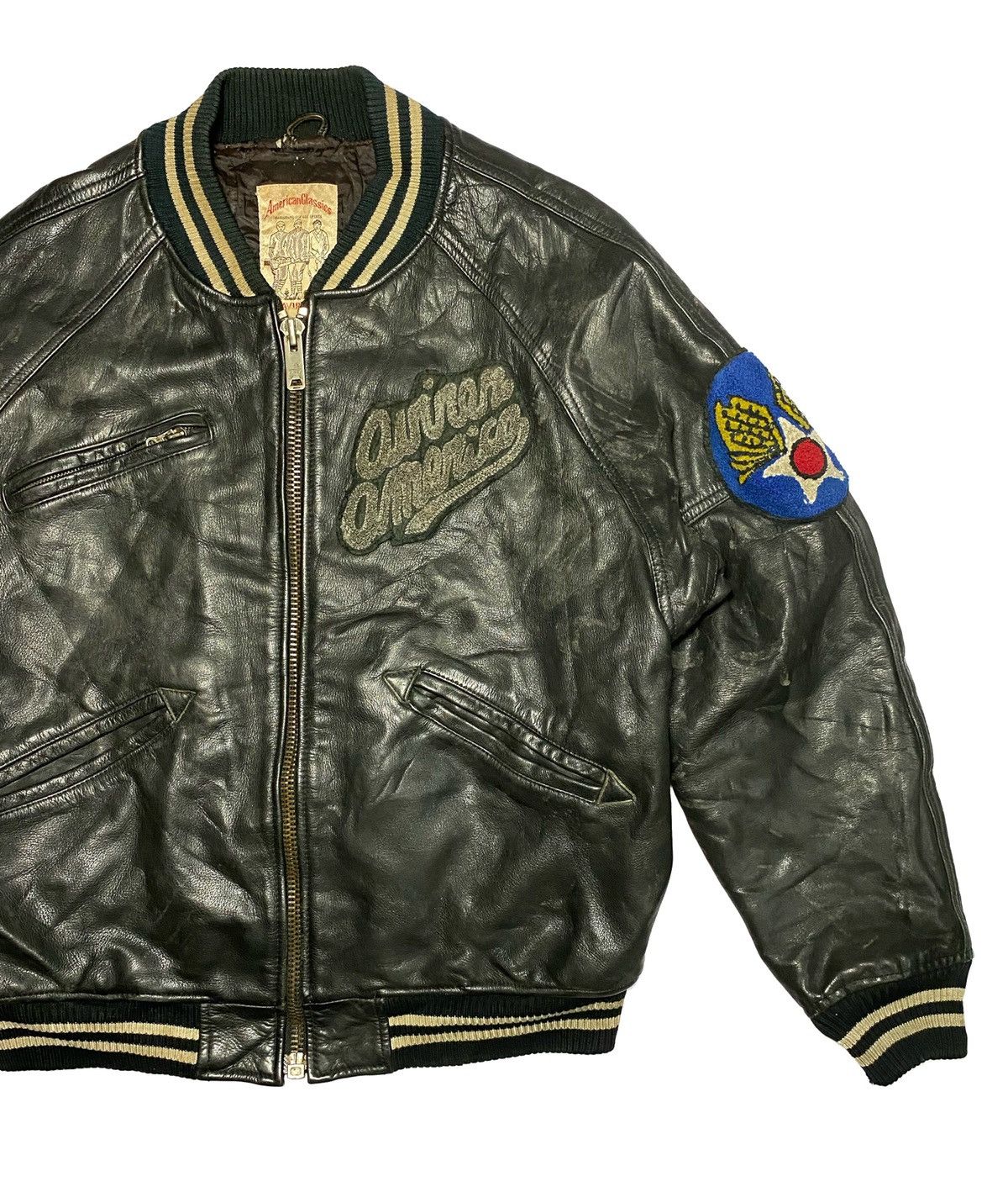 Avirex Stunning Avirex Track Field Leather Bomber Jacket Size US M / EU 48-50 / 2 - 5 Thumbnail