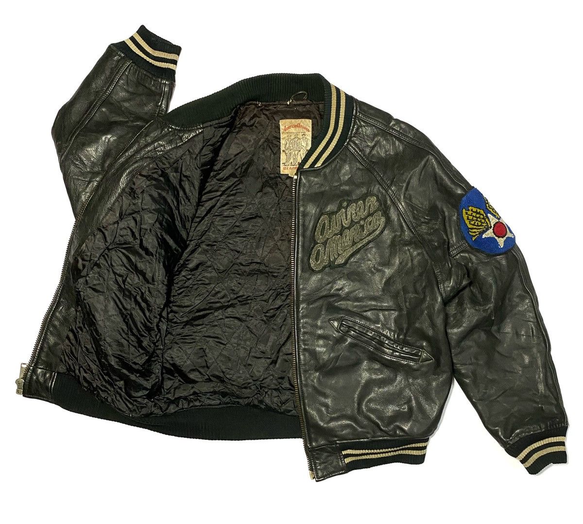 Avirex Stunning Avirex Track Field Leather Bomber Jacket Size US M / EU 48-50 / 2 - 7 Thumbnail