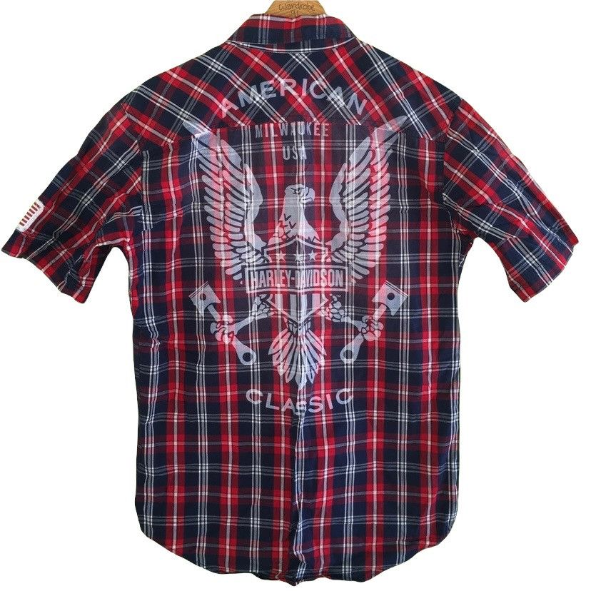 Harley Davidson Eagle Big Logo Button Ups Shirt