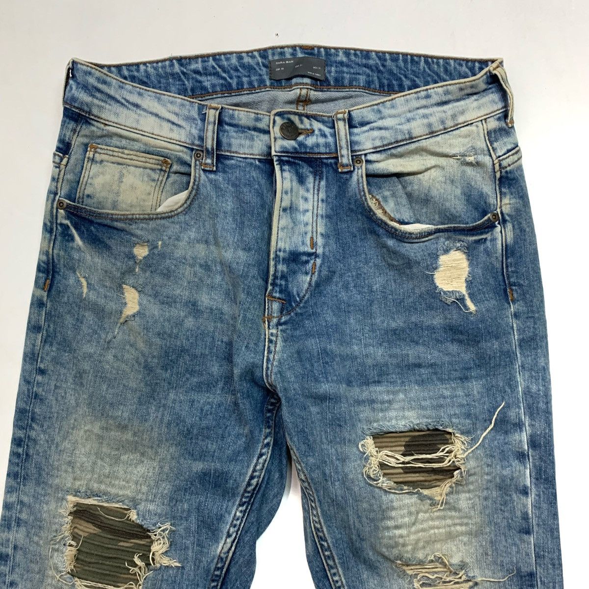 Zara Zara Man Skinny Damaged Ripped Denim Pant Size US 31 - 4 Thumbnail