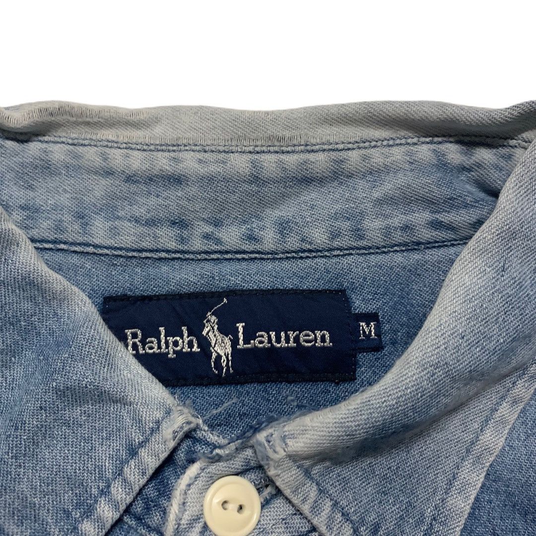 Ralph Lauren × Vintage Ralph Lauren Fish Tail Denim Button Ups Tee Size US M / EU 48-50 / 2 - 3 Thumbnail