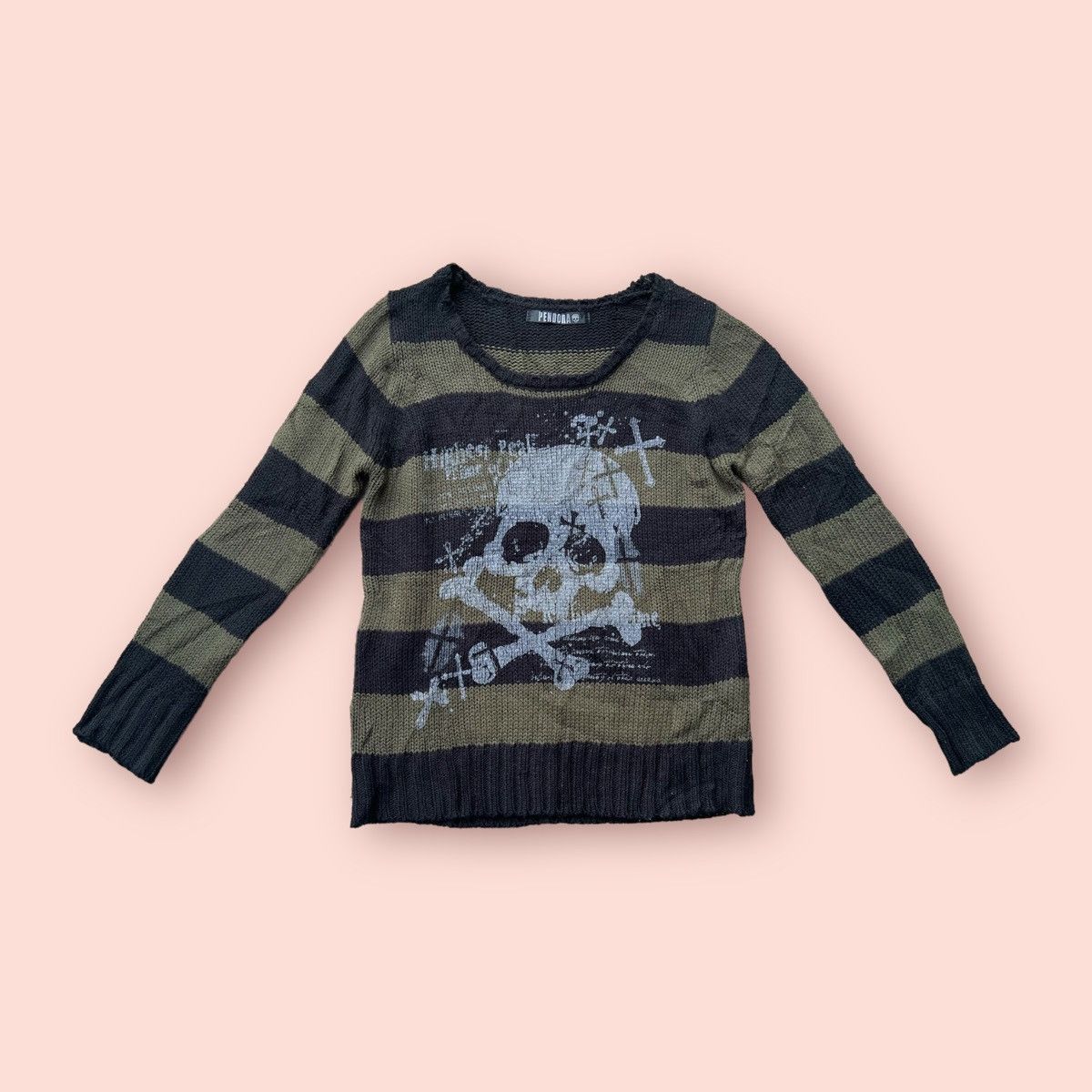 Japanese Brand RARE PENDORA SKULL PRINTED KNITWEAR Size L / US 10 / IT 46 - 4 Thumbnail