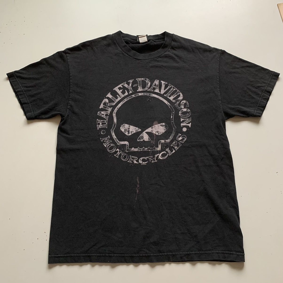 00'S Harley-Davidson Skull Pattern Motorcycle Bike T-shirt Men's XL /eaa450915