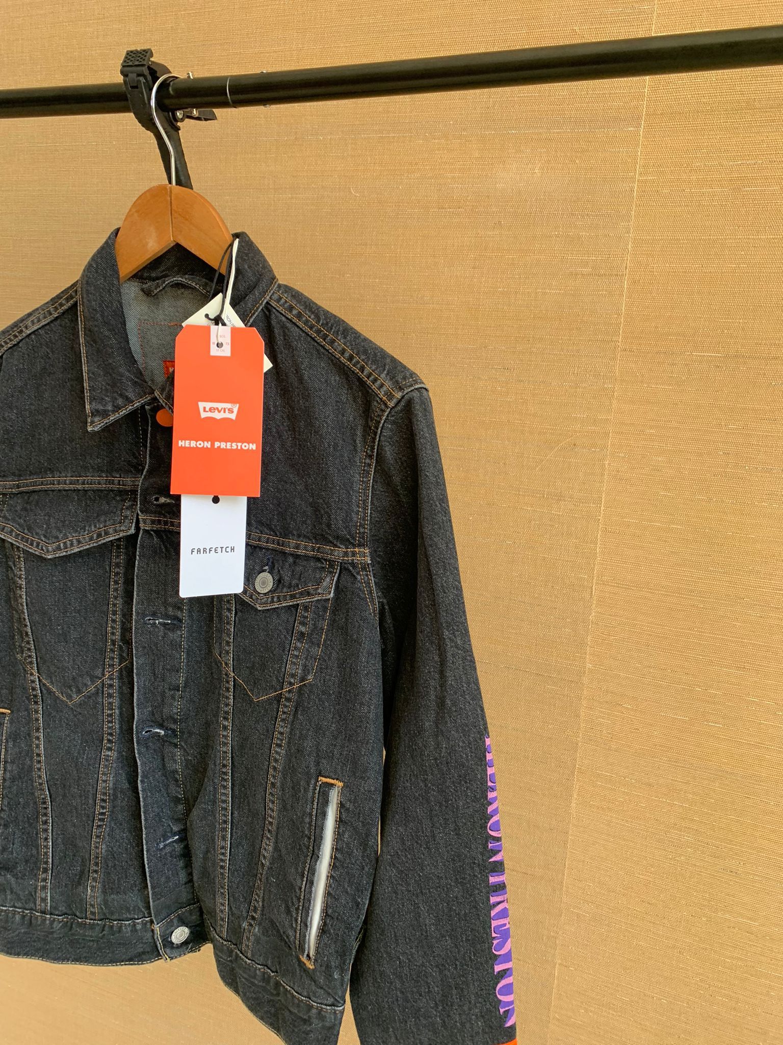 Heron Preston Levis Trucker With Print in Concrete Black Size US S / EU 44-46 / 1 - 6 Thumbnail