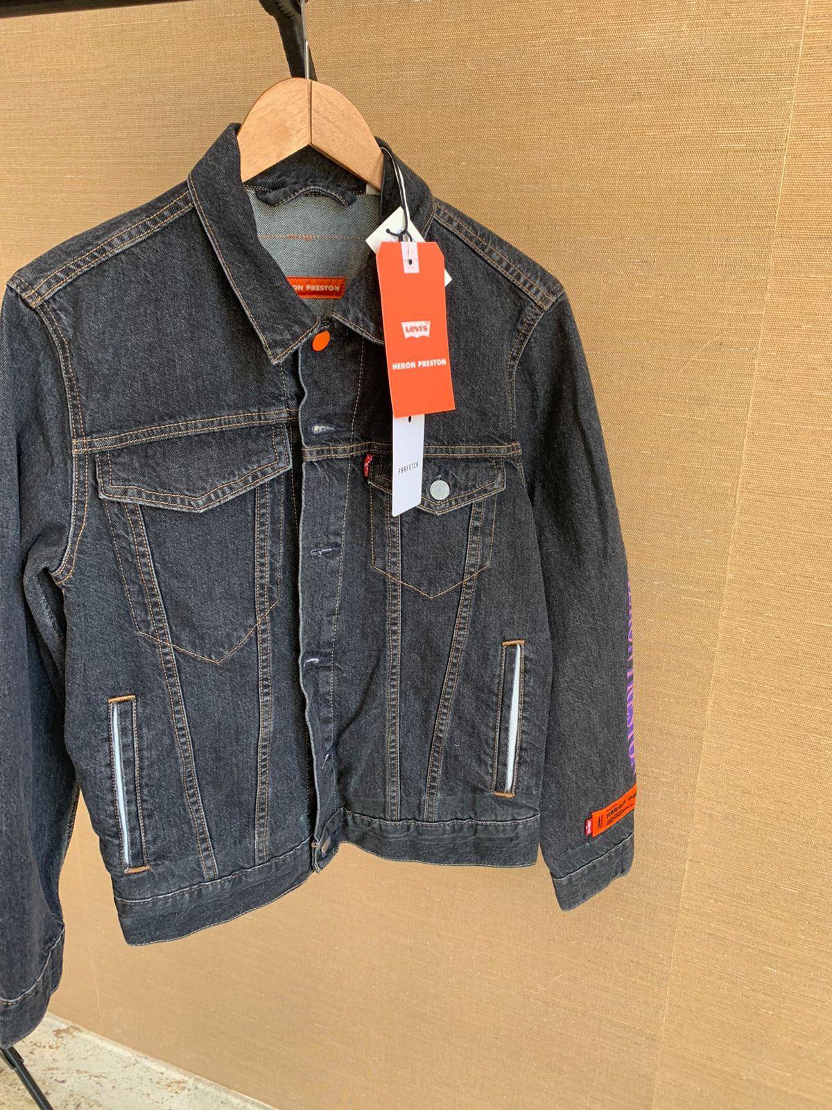 Heron Preston Levis Trucker With Print in Concrete Black Size US S / EU 44-46 / 1 - 2 Thumbnail