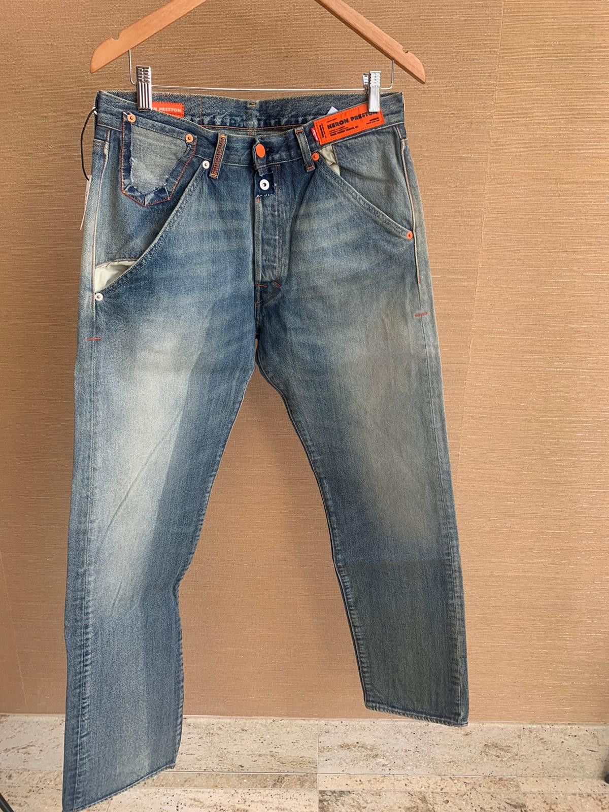 image of Heron Preston Levis 501 Denim In Vintge Blue in Vintage Blue, Men's (Size 31)