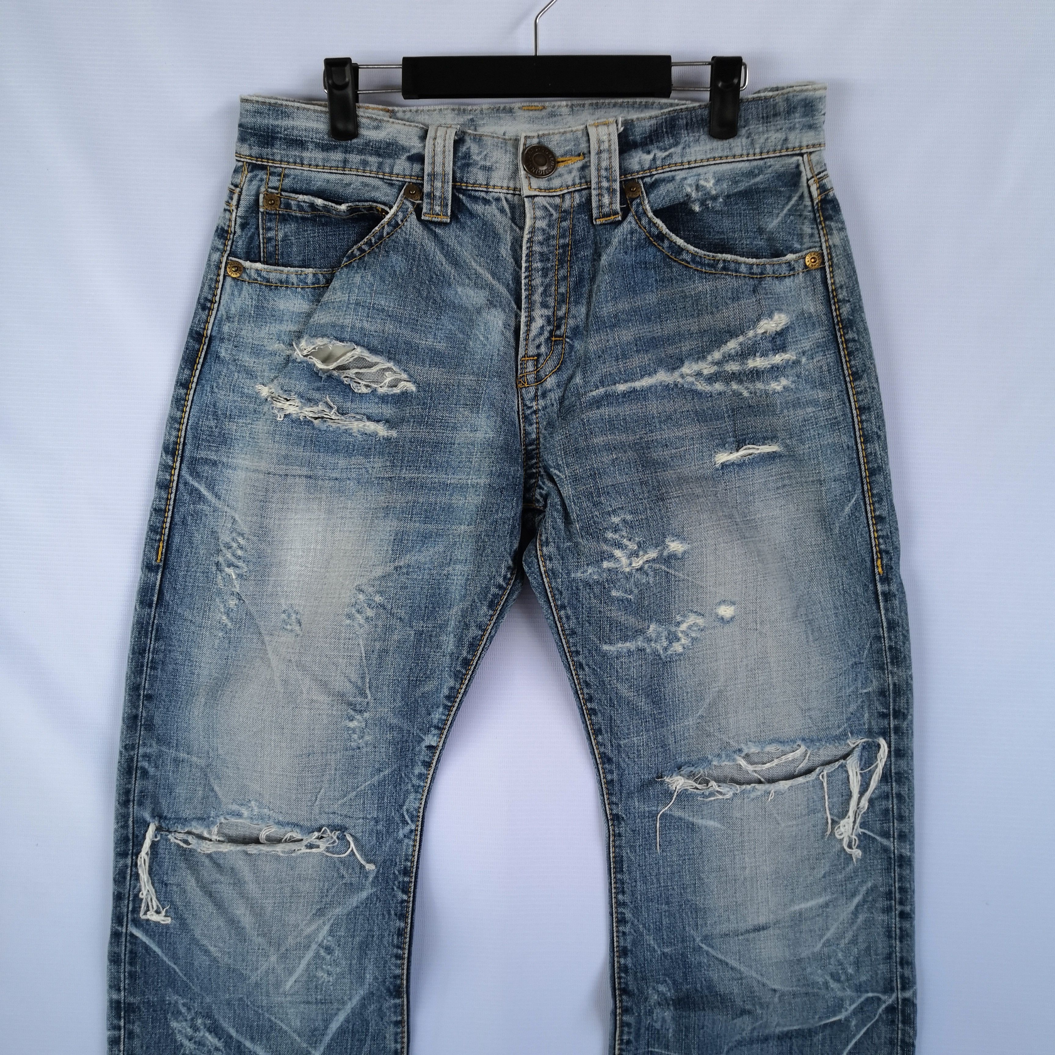 Japanese Brand Vintage Japanese Distressed Jeans Streetwear Grunge Denim Size US 32 / EU 48 - 4 Thumbnail