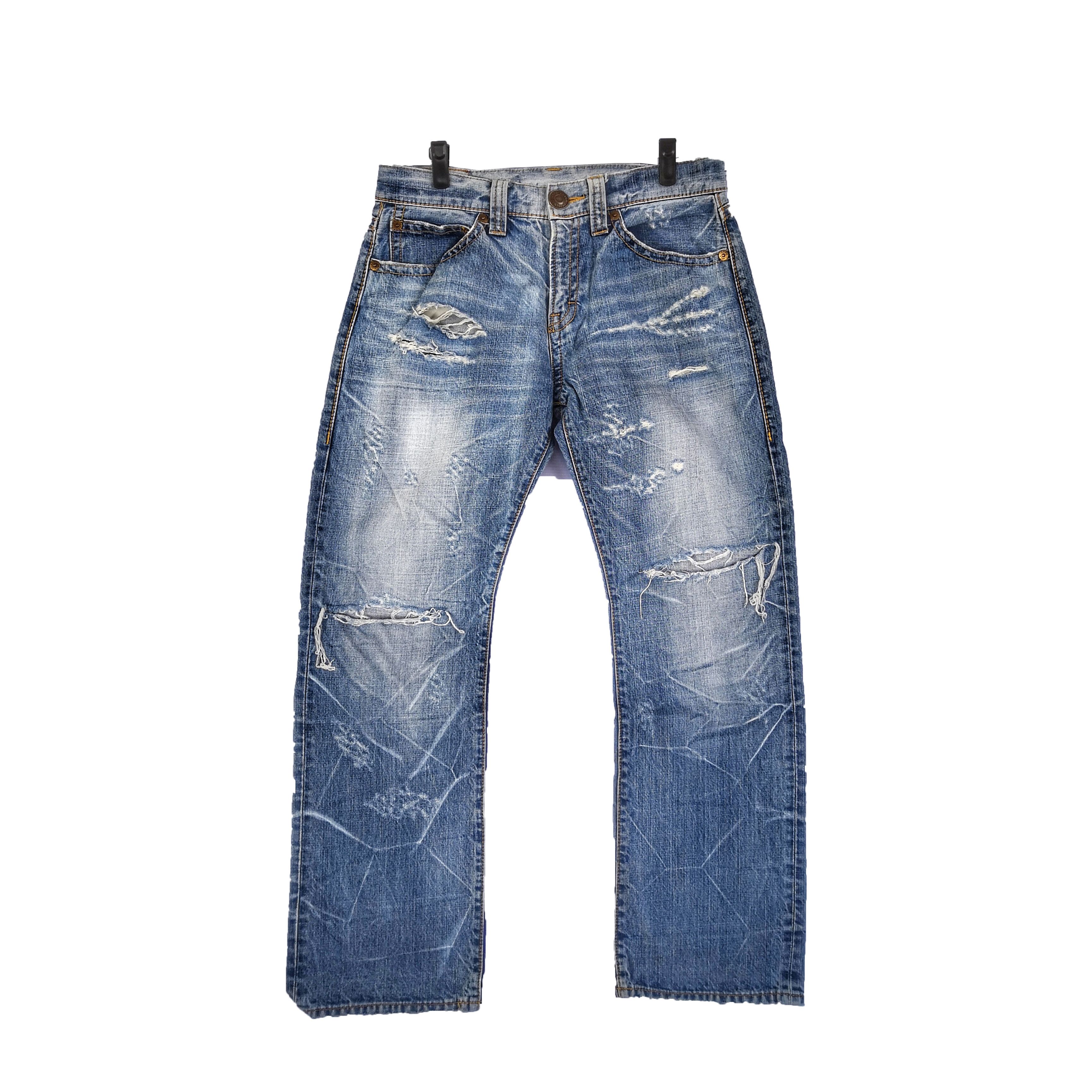 Japanese Brand Vintage Japanese Distressed Jeans Streetwear Grunge Denim Size US 32 / EU 48 - 1 Thumbnail