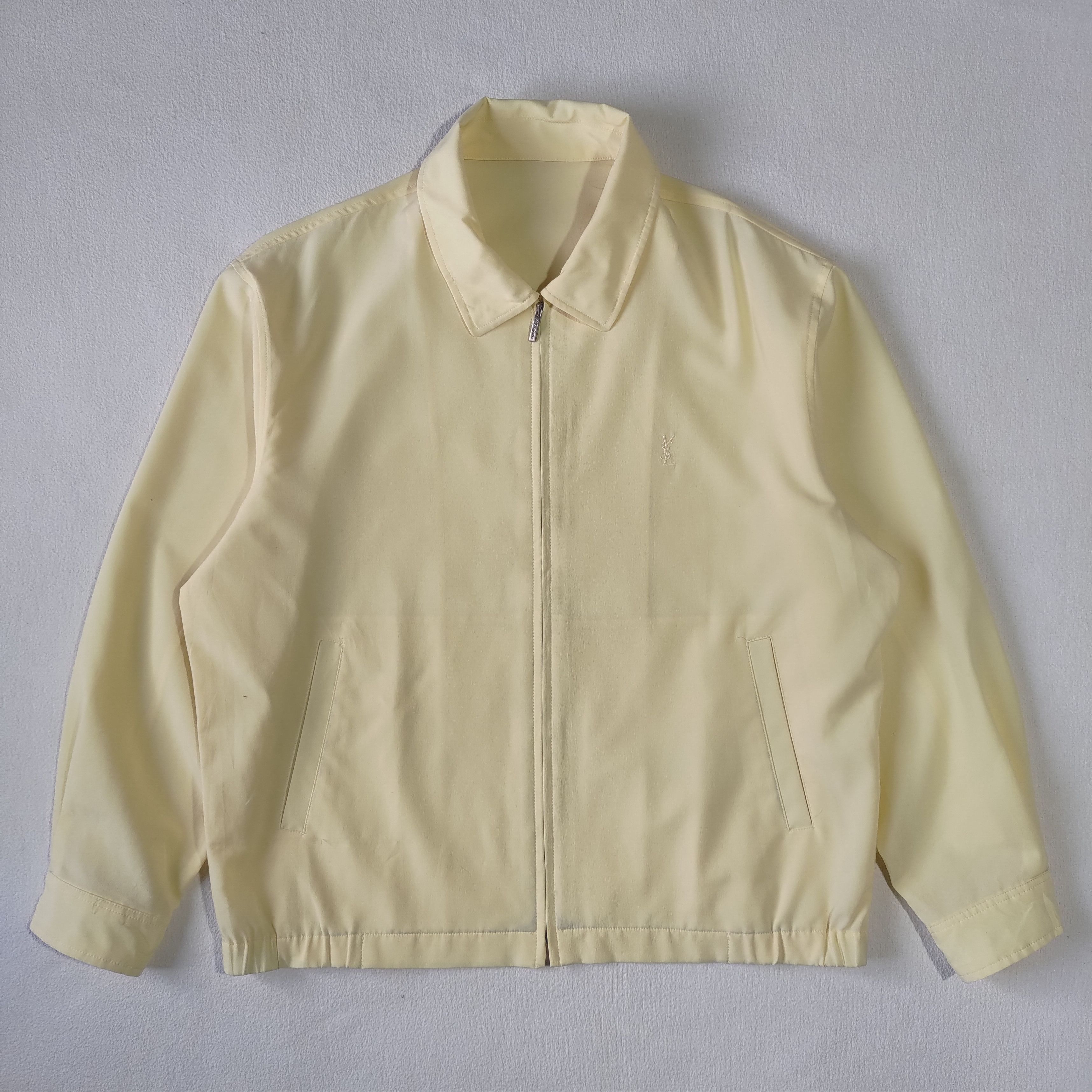 image of Vintage YSL YVES Saint Laurent Light Jacket in Light Yellow, Men's (Size Medium)